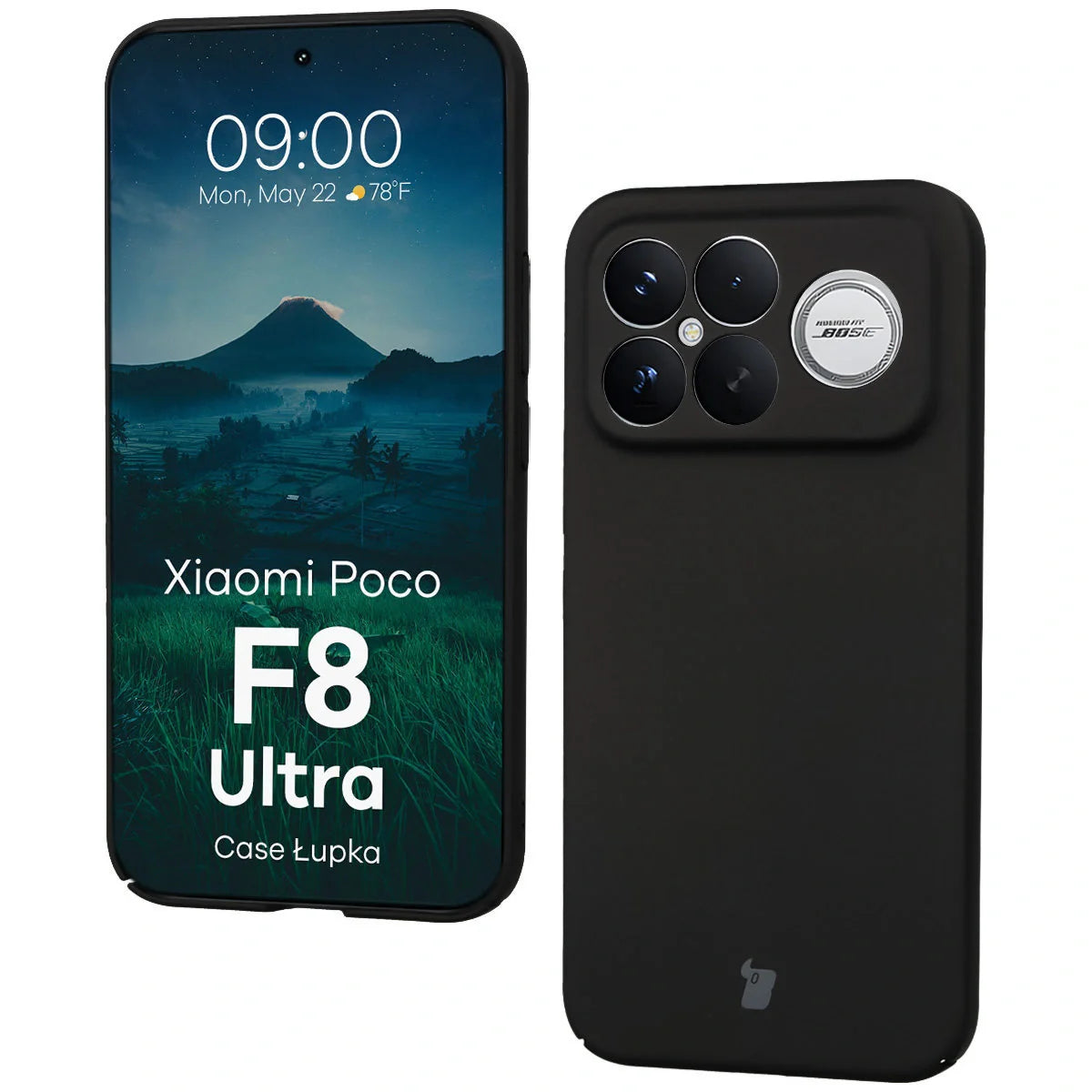 Handyhülle für Xiaomi POCO F8 Ultra, Bizon Case Lupka, Schwarz
