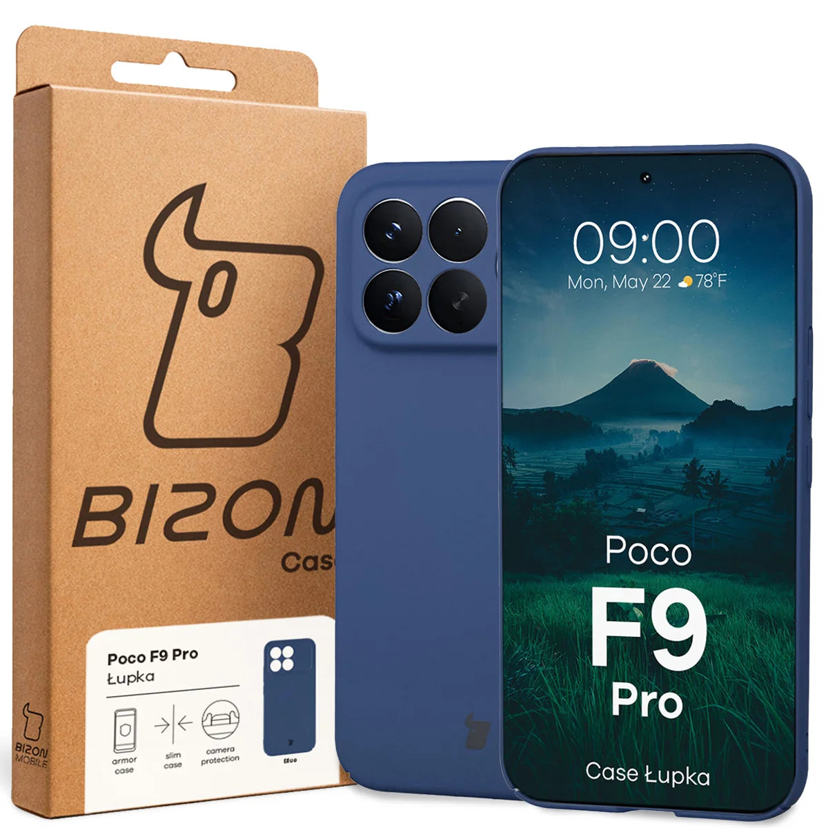 Handyhülle für Xiaomi POCO F9 Pro, Bizon Case Lupka, Blau (6/6)