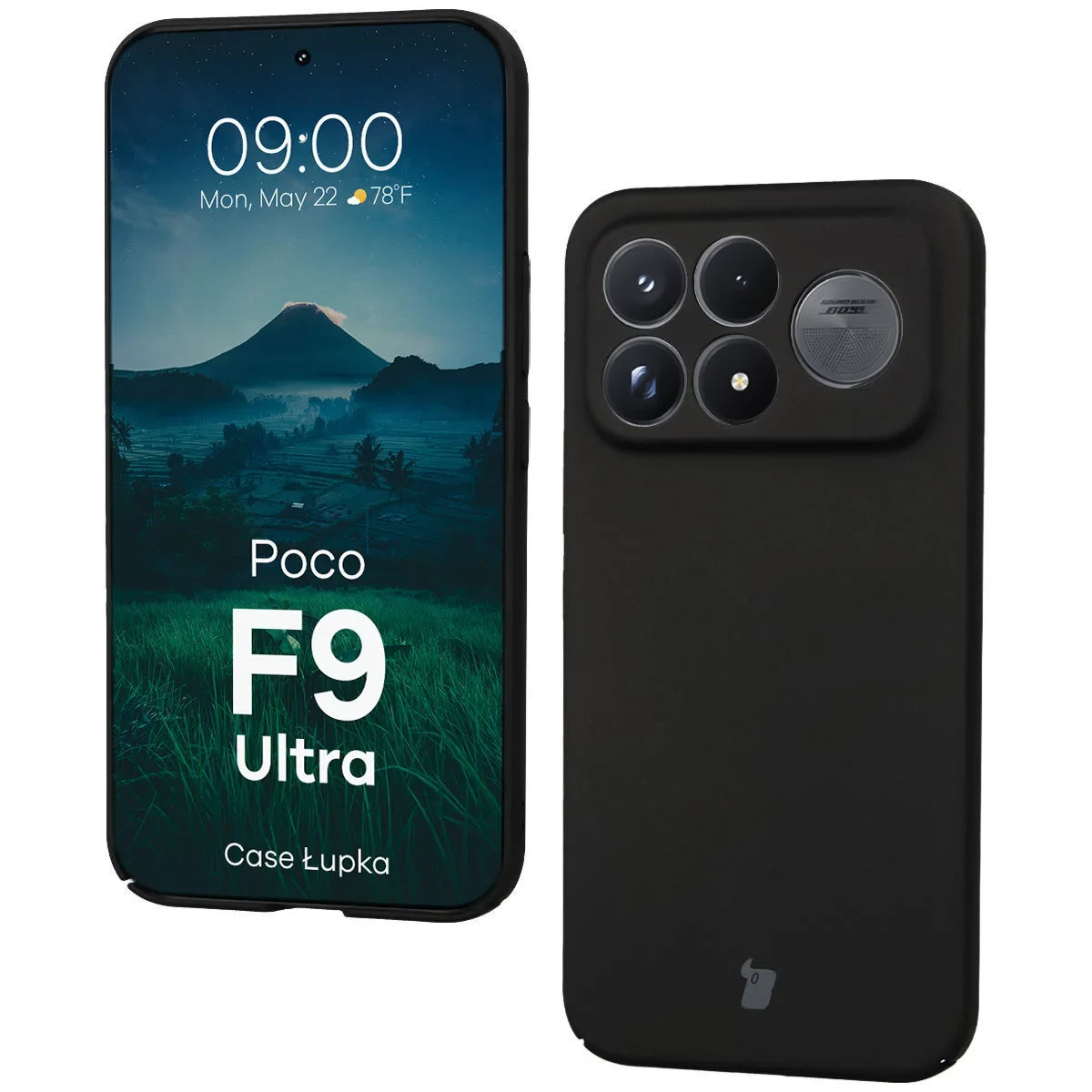 Handyhülle für Xiaomi POCO F9 Ultra, Bizon Case Lupka, Schwarz (1/6)