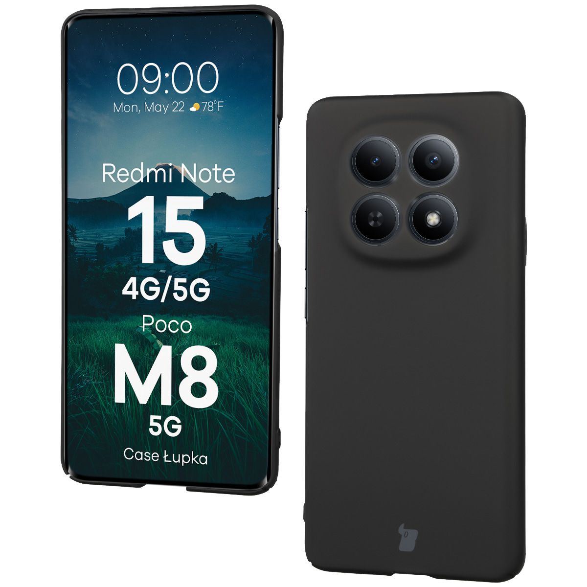 Handyhülle für Xiaomi Redmi Note 15 4G/5G / POCO M8 5G, Bizon Case Lupka, Schwarz