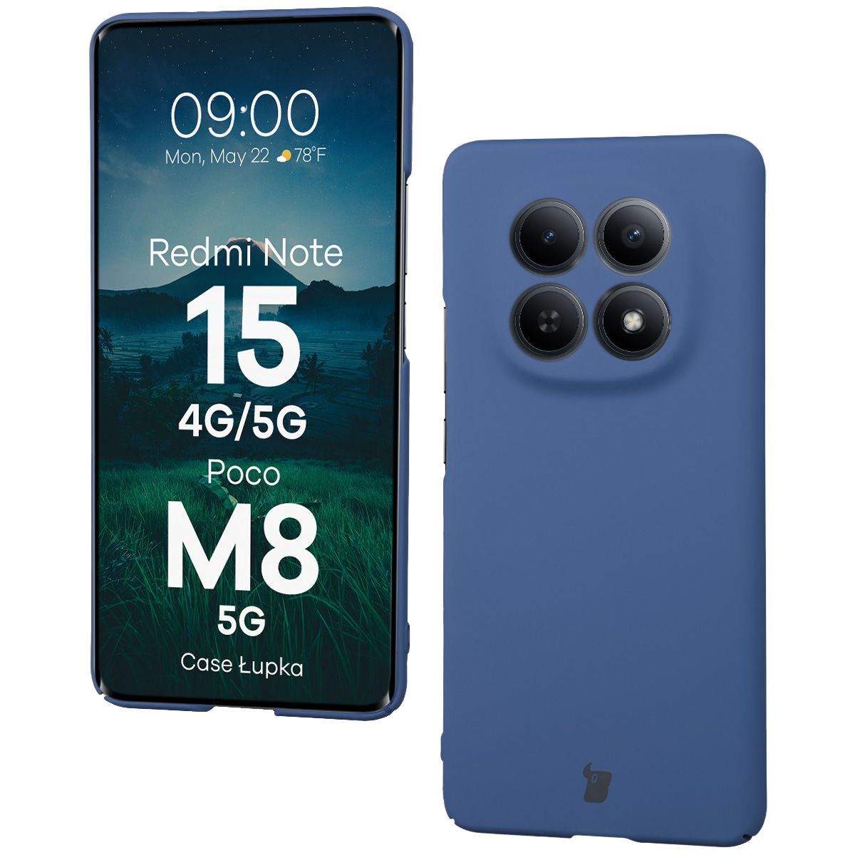 Handyhülle für Xiaomi Redmi Note 15 4G/5G / POCO M8 5G, Bizon Case Lupka, Blau
