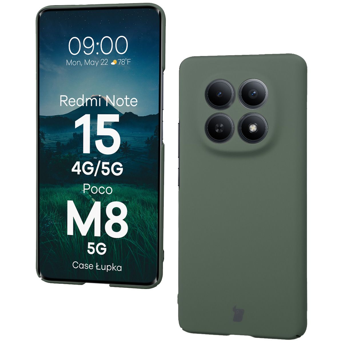 Handyhülle für Xiaomi Redmi Note 15 4G/5G / POCO M8 5G, Bizon Case Lupka, Grün