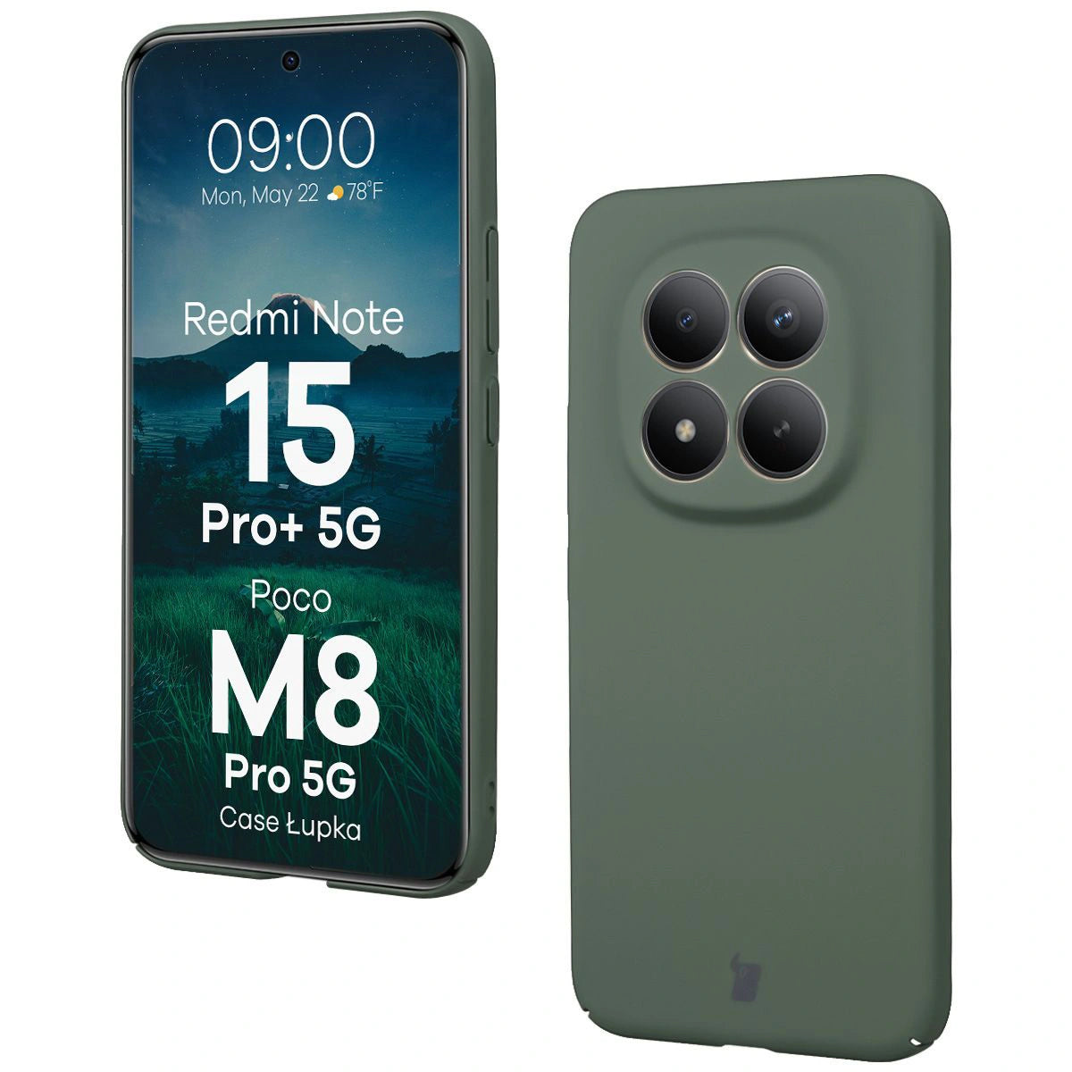Handyhülle für Xiaomi Redmi Note 15 Pro Plus 5G / POCO M8 Pro 5G, Bizon Case Lupka, Grün