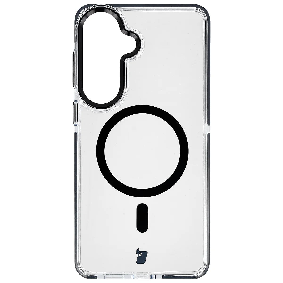 Handyhülle mit Magnetring für Galaxy S26 Plus, Bizon Case Marco, Transparent mit schwarzem Rahmen