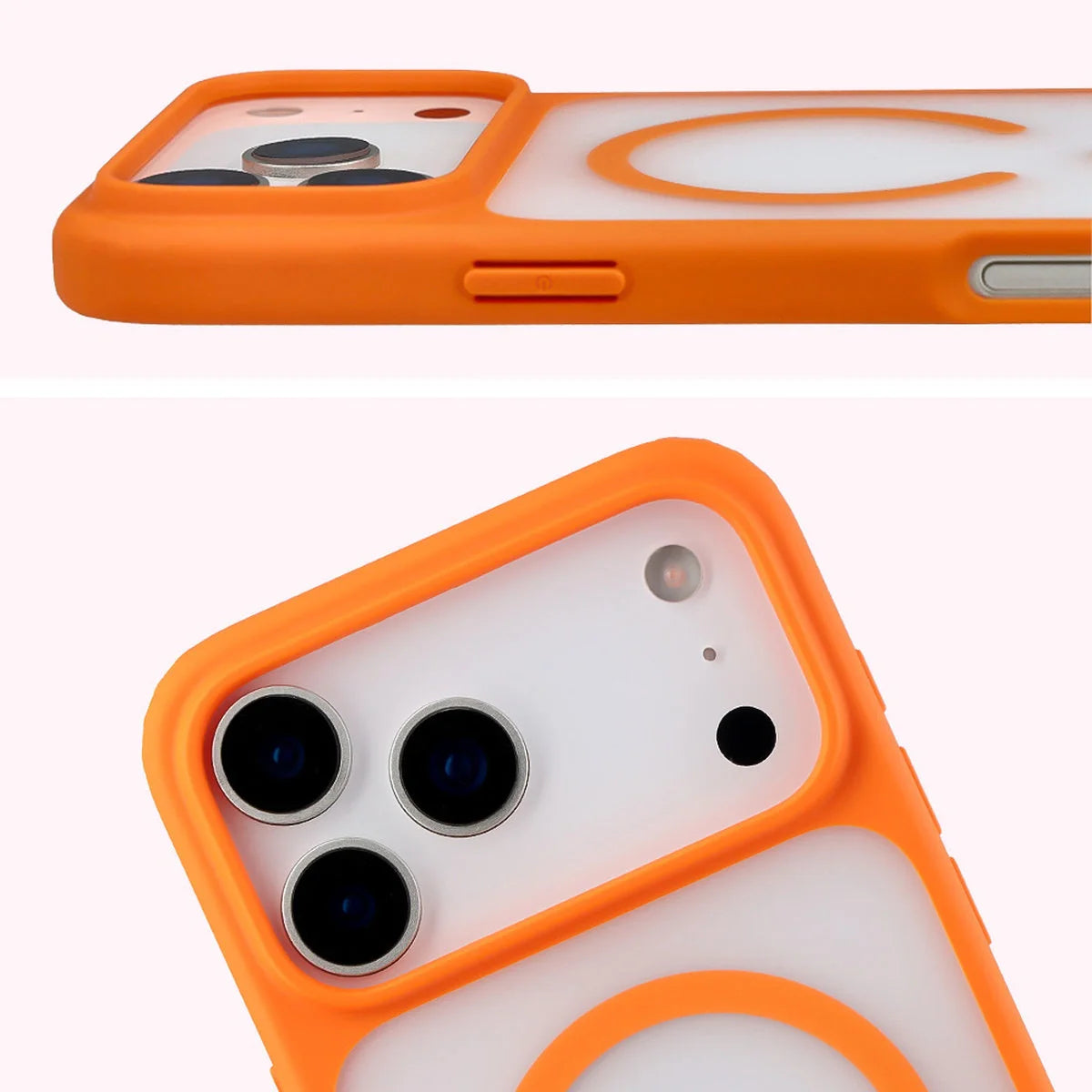 Handyhülle mit Magnetring für iPhone 17 Pro Max, Bizon Case MatteO, Getönt-Orange