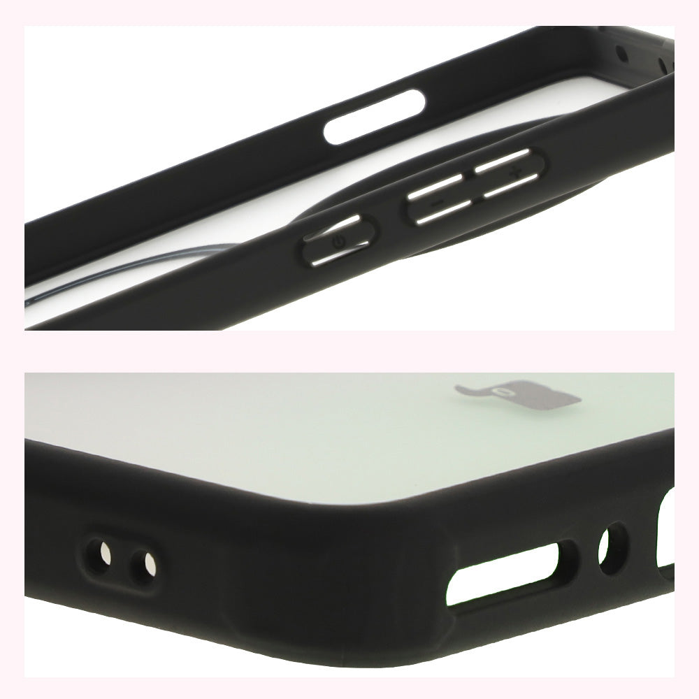 Handyhülle mit Magnetring für OnePlus 13, Bizon Case MatteO, Semitransparent mit schwarzem Rand