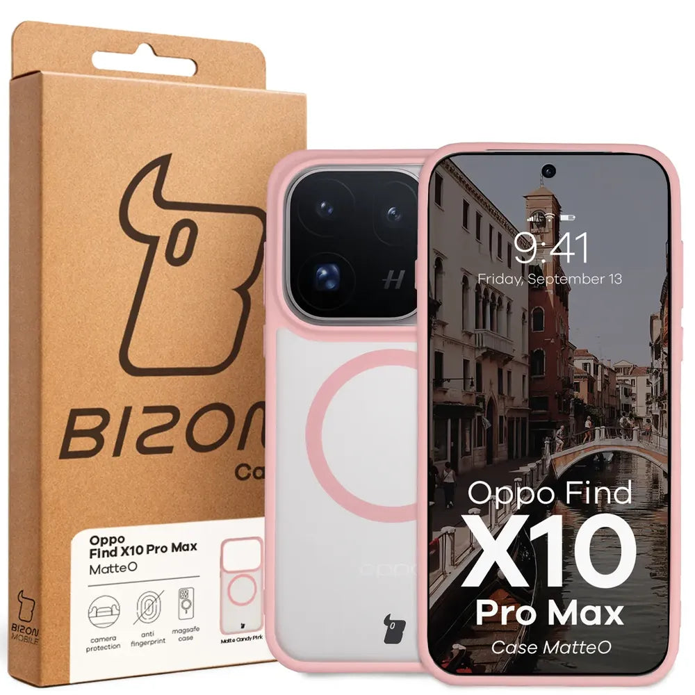 Handyhülle mit Magnetring für OPPO Find X10 Pro Max, Bizon Case MatteO, Getönt-Hellrosa (7/7)