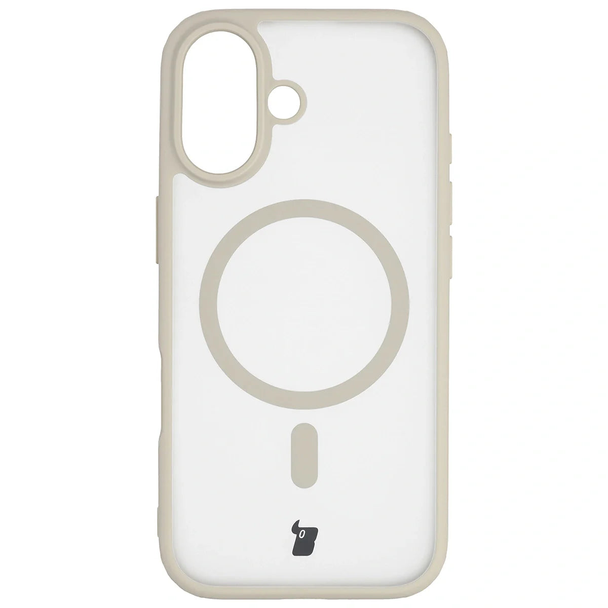 Schutzhülle mit Magnetring + gehärtetem Glas für iPhone 17, Bizon MatteO Pack, Getönt-Beige