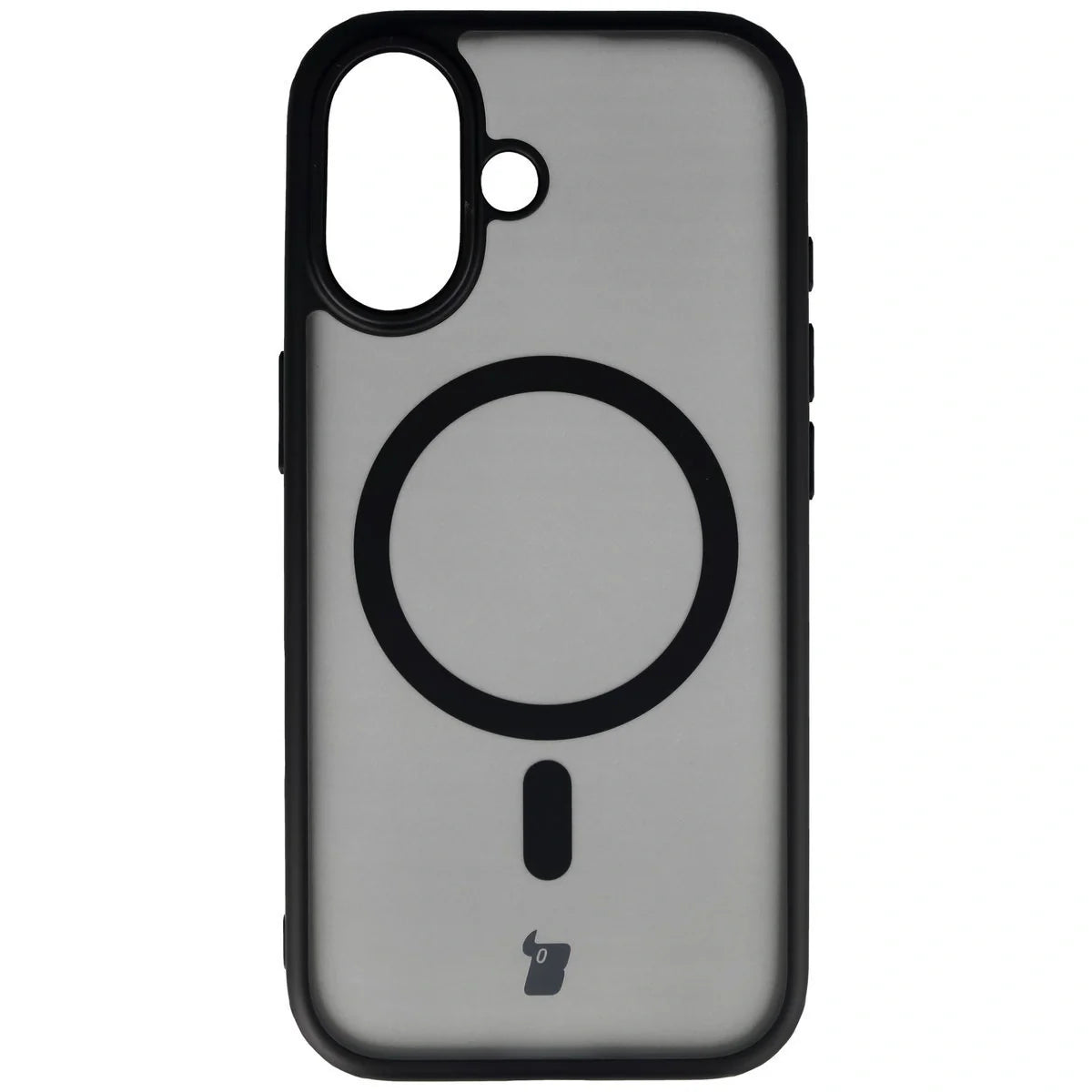 Schutzhülle mit Magnetring + gehärtetem Glas für iPhone 17, Bizon MatteO Pack, Getönt-Schwarz