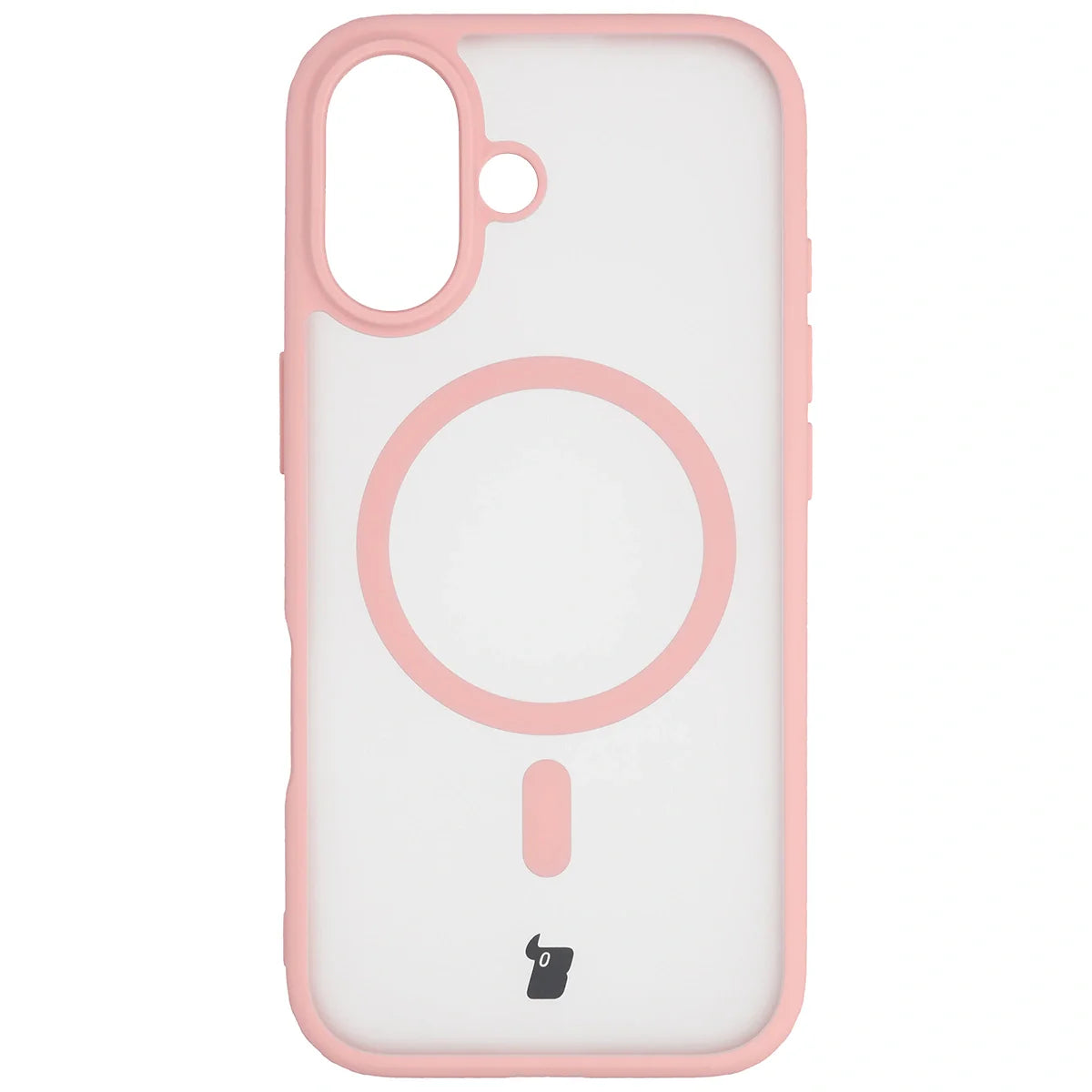 Schutzhülle mit Magnetring + gehärtetem Glas für iPhone 17, Bizon MatteO Pack, Getönt-Hellrosa