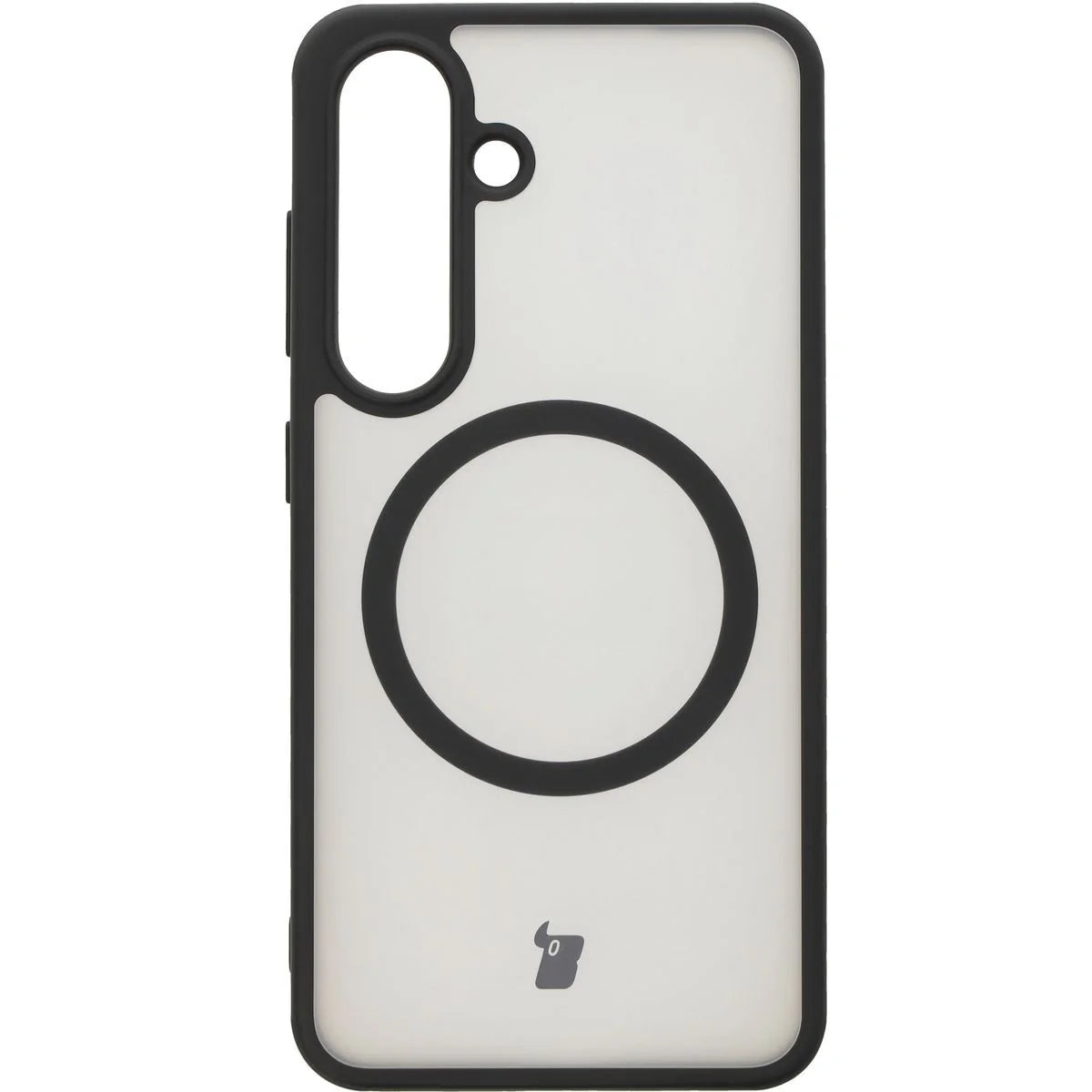 Schutzhülle mit Magnetring + gehärtetem Glas für Galaxy S25, Bizon MatteO Pack, Getönt-Schwarz