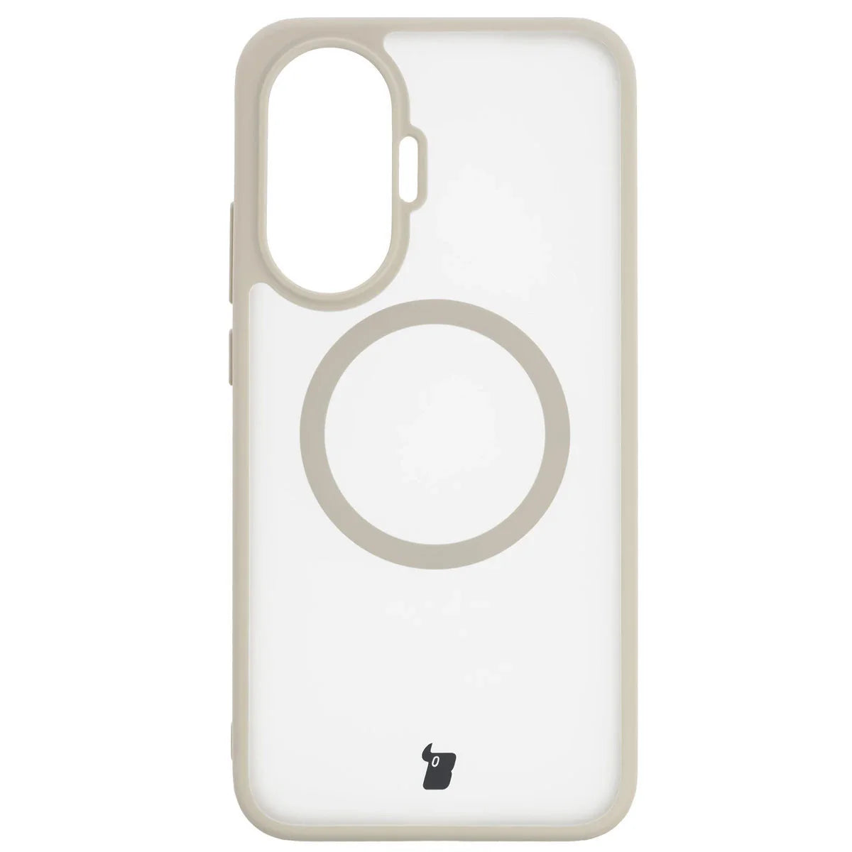 Schutzhülle mit Magnetring + gehärtetem Glas für Xiaomi POCO F7, Bizon MatteO Pack, Getönt-Beige