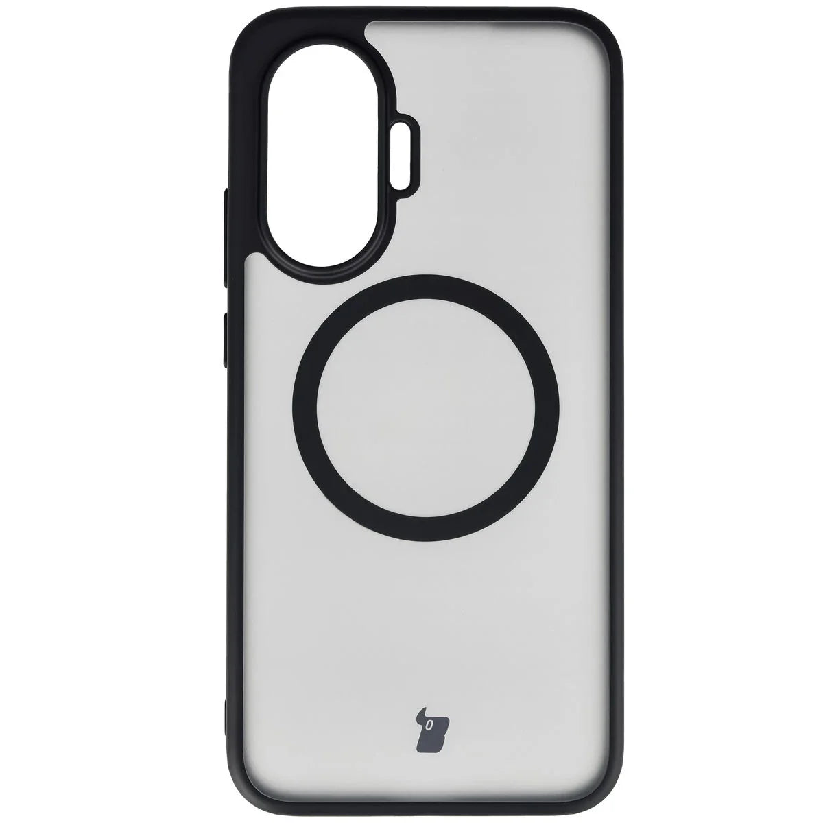 Schutzhülle mit Magnetring + gehärtetem Glas für Xiaomi POCO F7, Bizon MatteO Pack, Getönt-Schwarz
