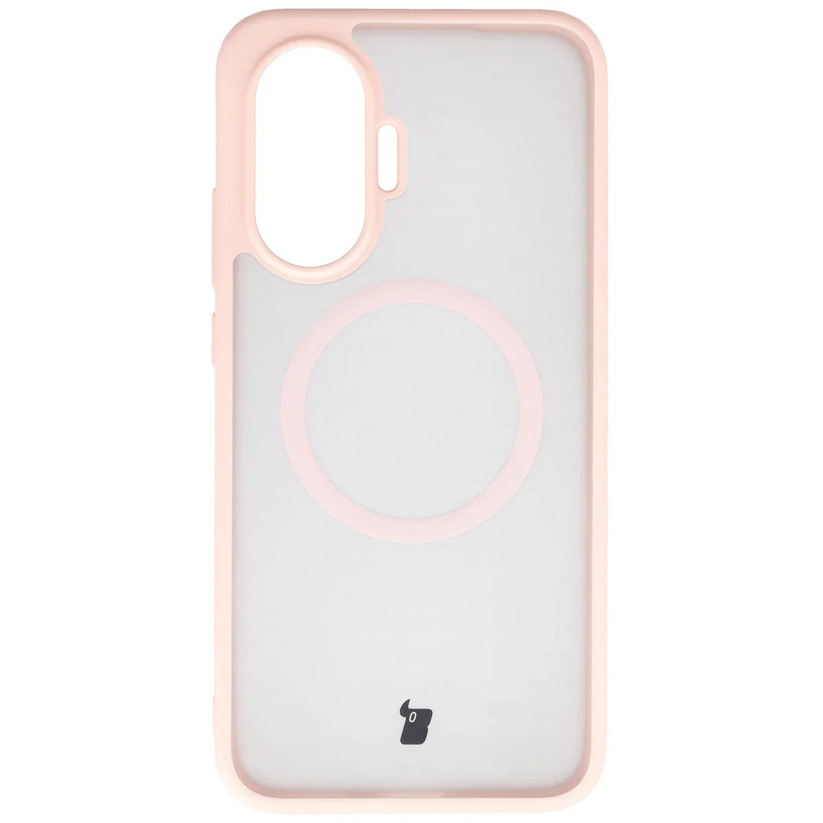 Schutzhülle mit Magnetring + gehärtetem Glas für Xiaomi POCO F7, Bizon MatteO Pack, Getönt-Rosa