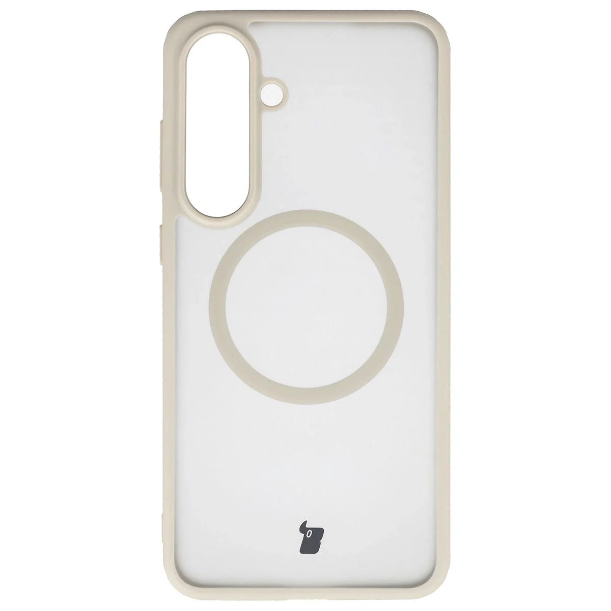 Schutzhülle mit Magnetring + gehärtetem Glas für Galaxy S25 FE, Bizon MatteO Pack, Getönt-Beige