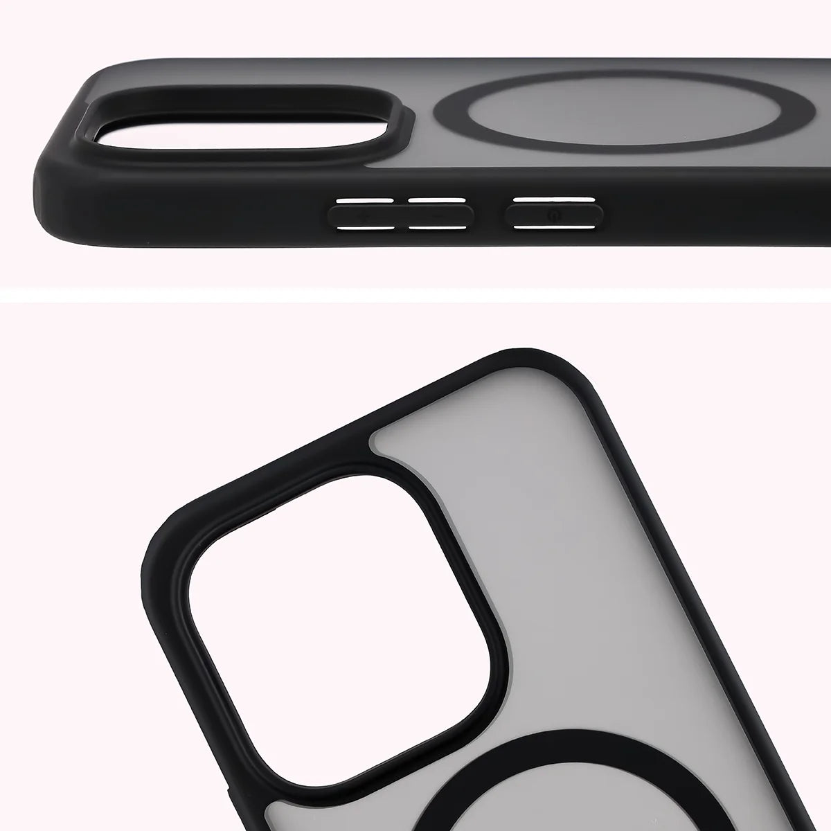 Schutzhülle mit Magnetring + gehärtetem Glas für Vivo V70 5G, Bizon MatteO Pack, Getönt-Schwarz