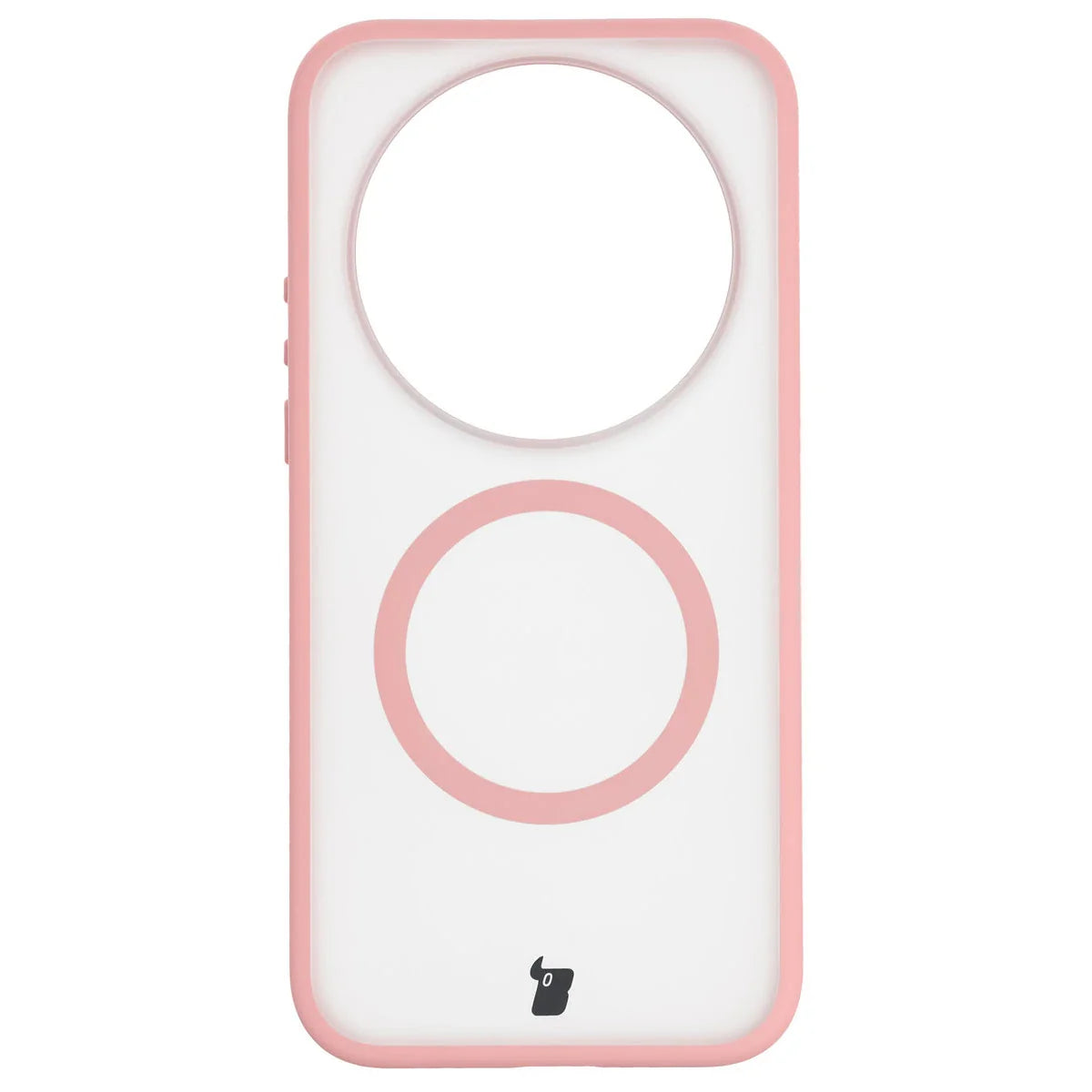 Schutzhülle mit Magnetring + gehärtetem Glas für Xiaomi 17 Ultra, Bizon MatteO Pack, Getönt-Hellrosa