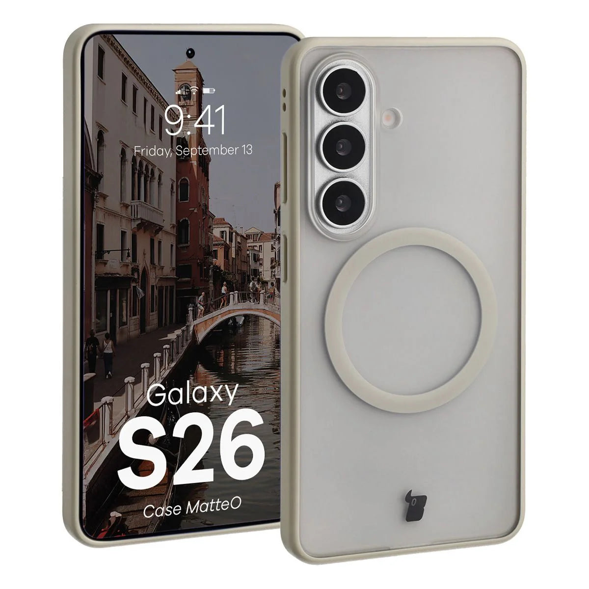Handyhülle mit Magnetring für Galaxy S26, Bizon Case MatteO, Getönt-Beige