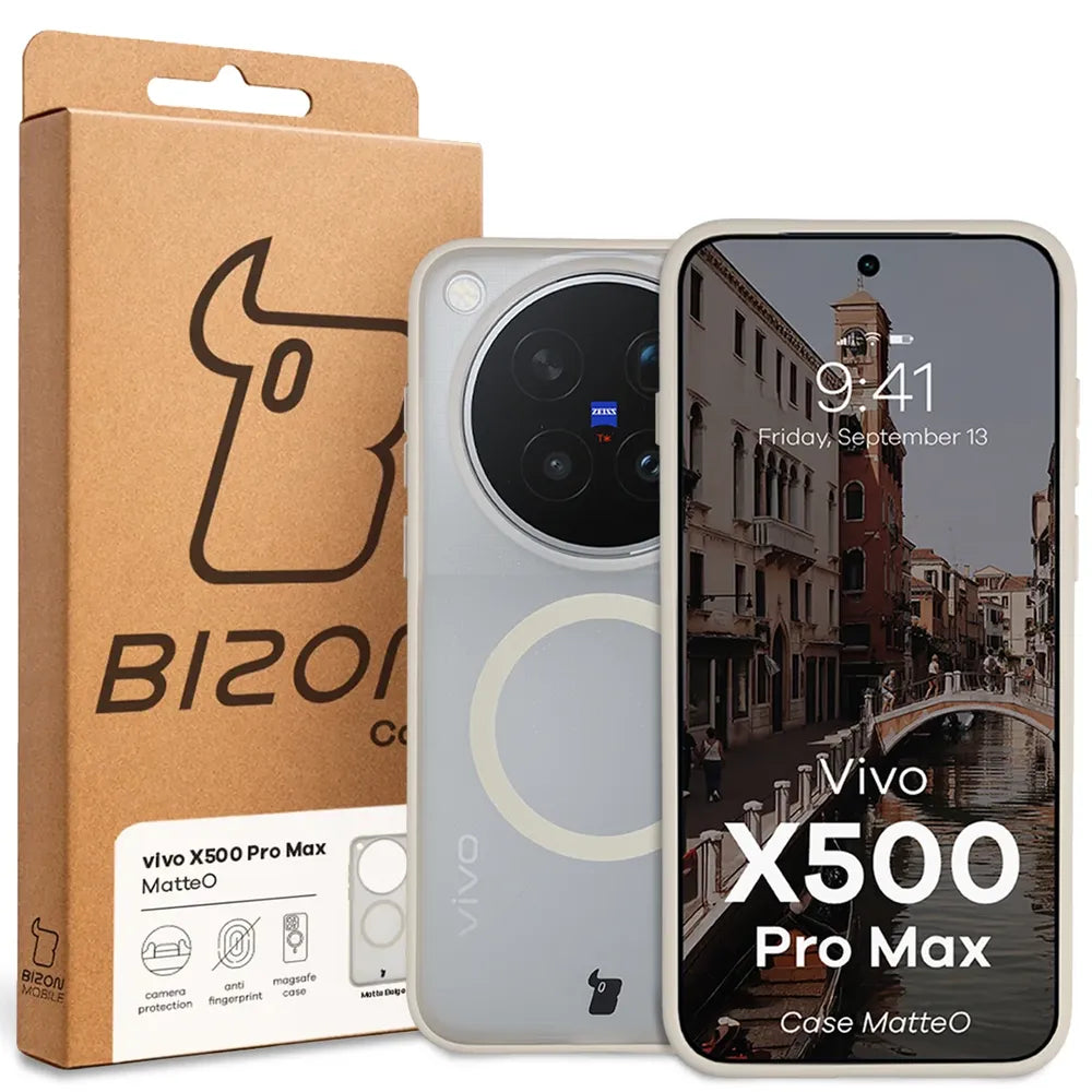 Handyhülle mit Magnetring für Vivo X500 Pro Max, Bizon Case MatteO, Getönt-Beige (7/7)