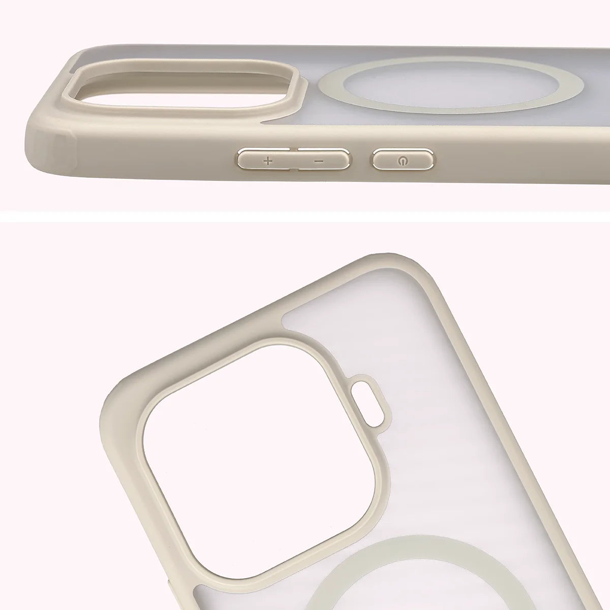 Handyhülle mit Magnetring für Xiaomi 17T Pro, Bizon Case MatteO, Getönt-Beige