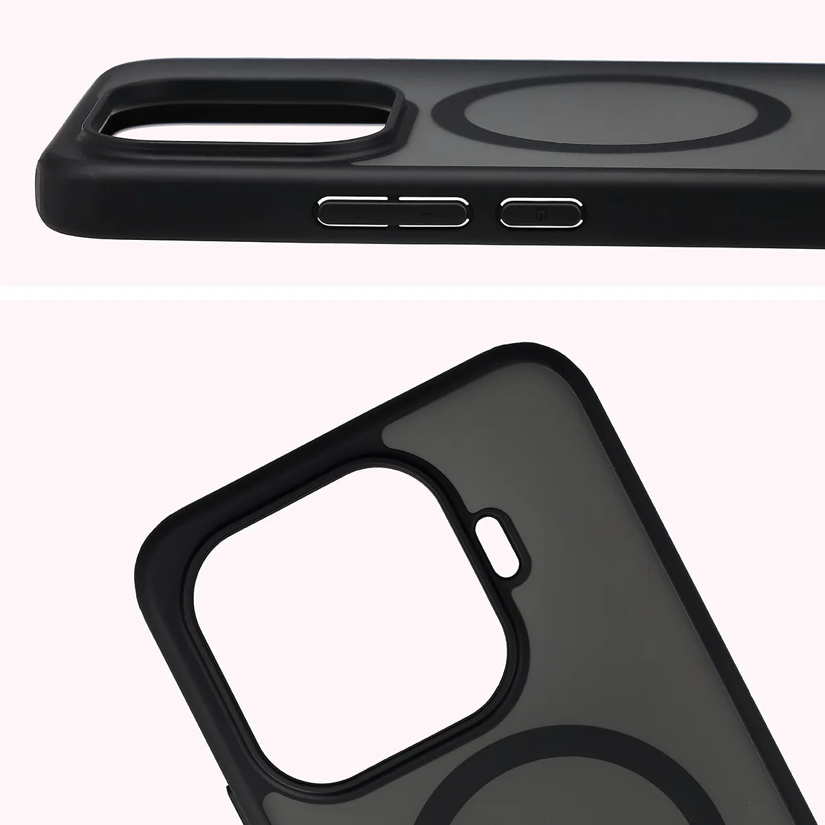 Handyhülle mit Magnetring für Xiaomi 17T Pro, Bizon Case MatteO, Getönt-Schwarz