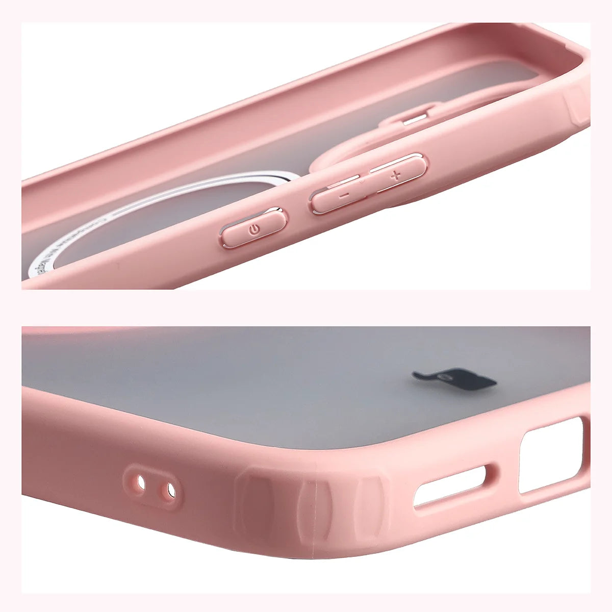 Handyhülle mit Magnetring für Xiaomi 17T Pro, Bizon Case MatteO, Getönt-Hellrosa