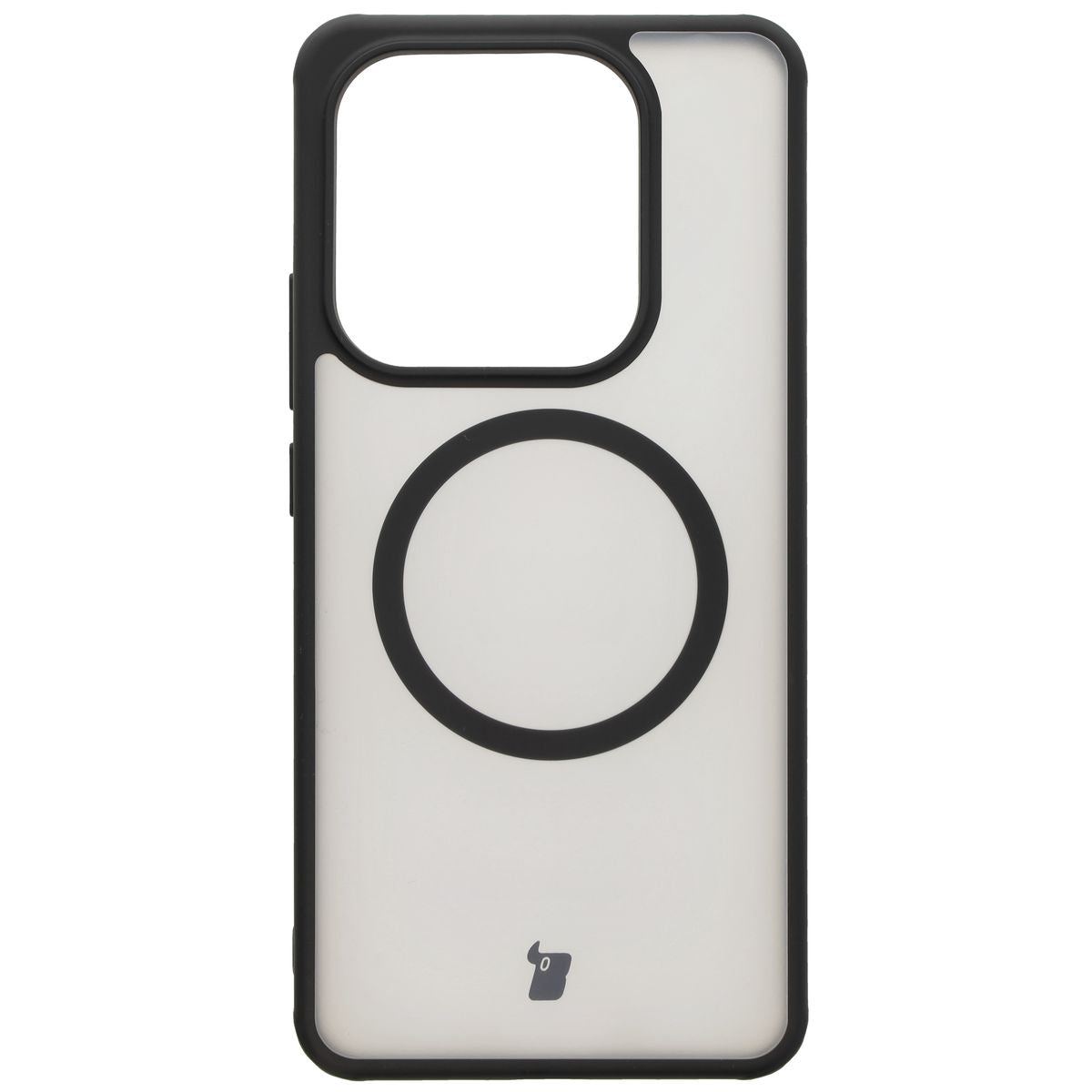 Handyhülle mit Magnetring für Xiaomi Redmi Note 14 5G, Bizon Case MatteO, Semitransparent mit schwarzem Rand