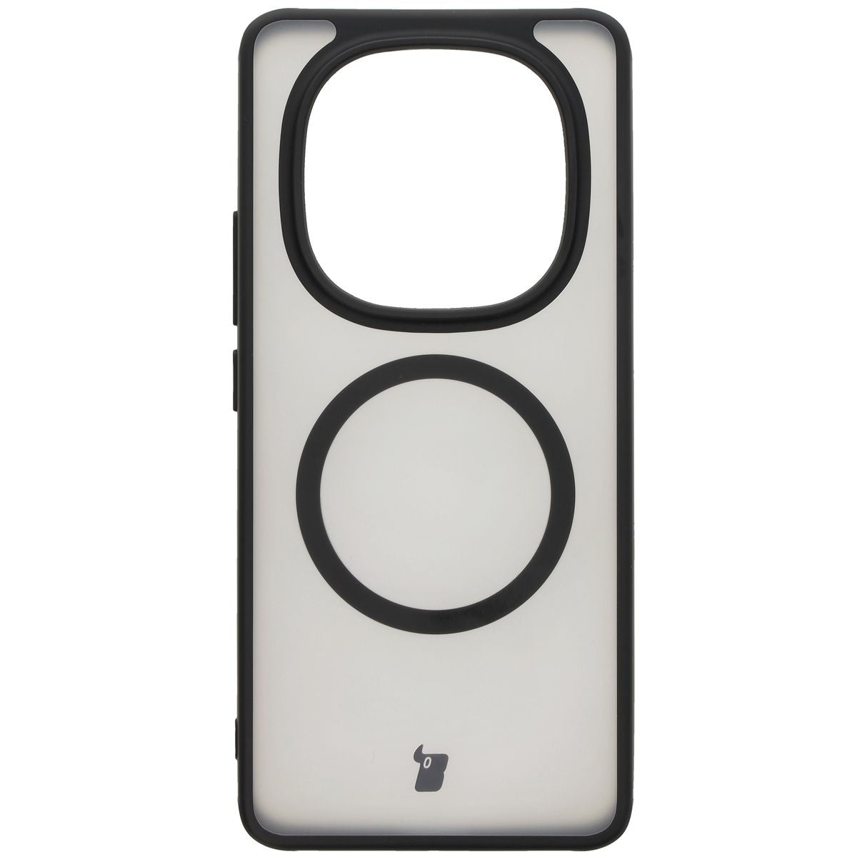 Handyhülle mit Magnetring für Xiaomi Redmi Note 14 Pro 5G / 14 Pro Plus 5G / Poco X7, Bizon Case MatteO, Semitransparent mit schwarzem Rand