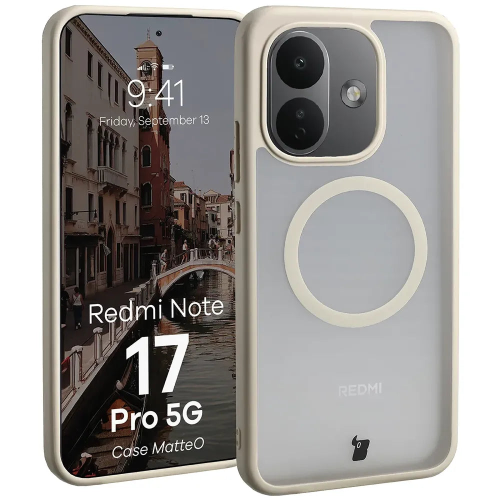 Handyhülle mit Magnetring für Xiaomi Redmi Note 17 Pro 5G, Bizon Case MatteO, Getönt-Beige (1/7)