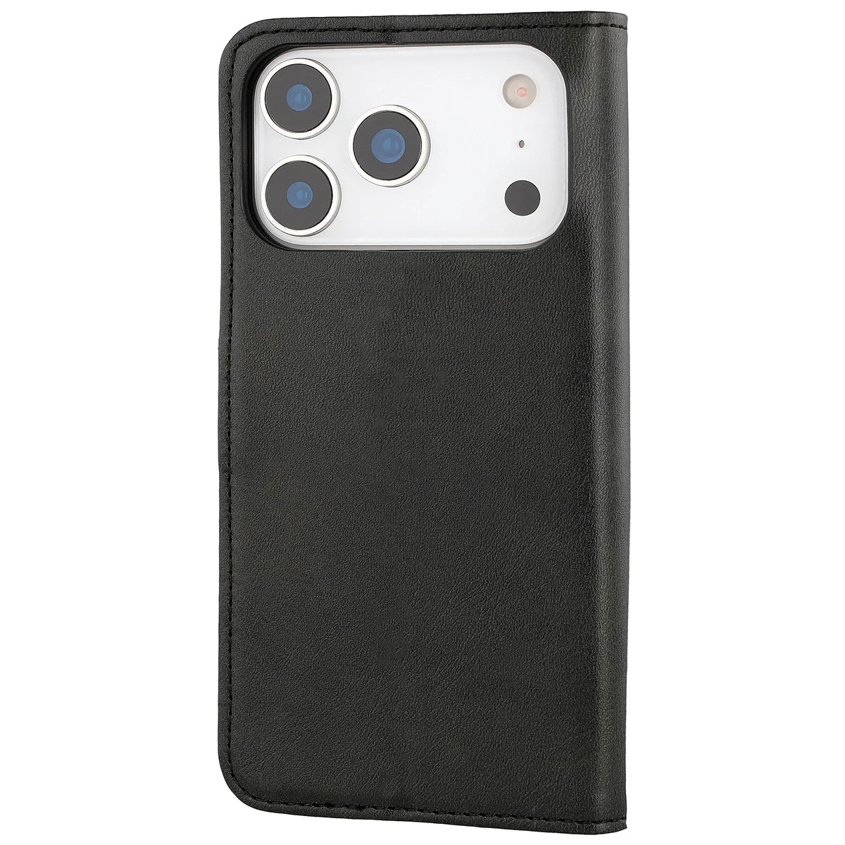 Handyhülle mit Klappe für iPhone 18 Pro / 17 Pro, Bizon Case Pocket, Schwarz