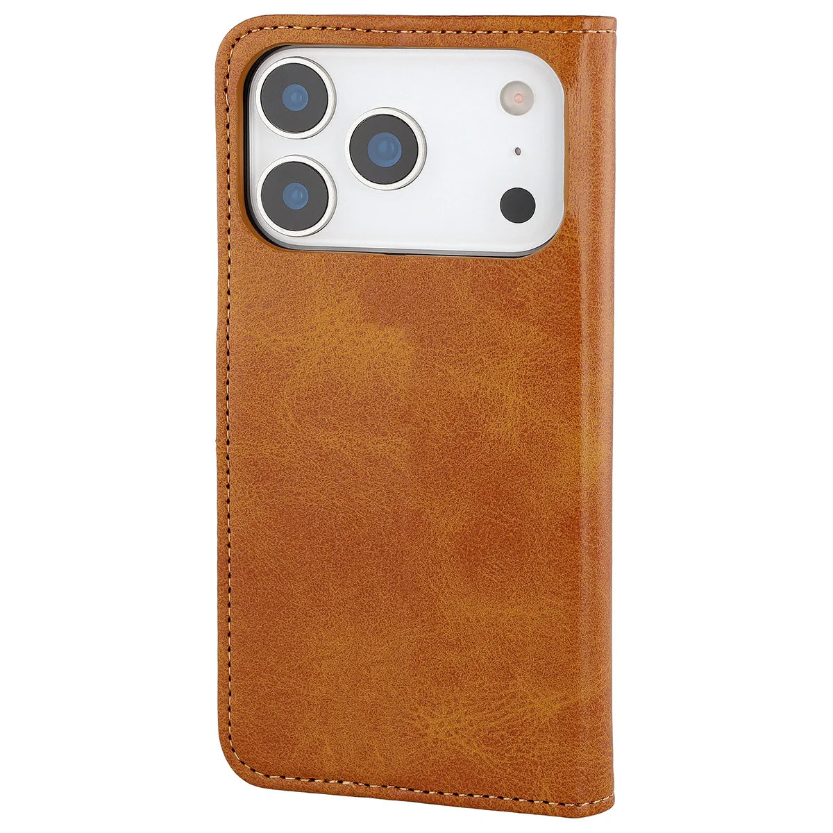 Handyhülle mit Klappe für iPhone 18 Pro / 17 Pro, Bizon Case Pocket, Braun
