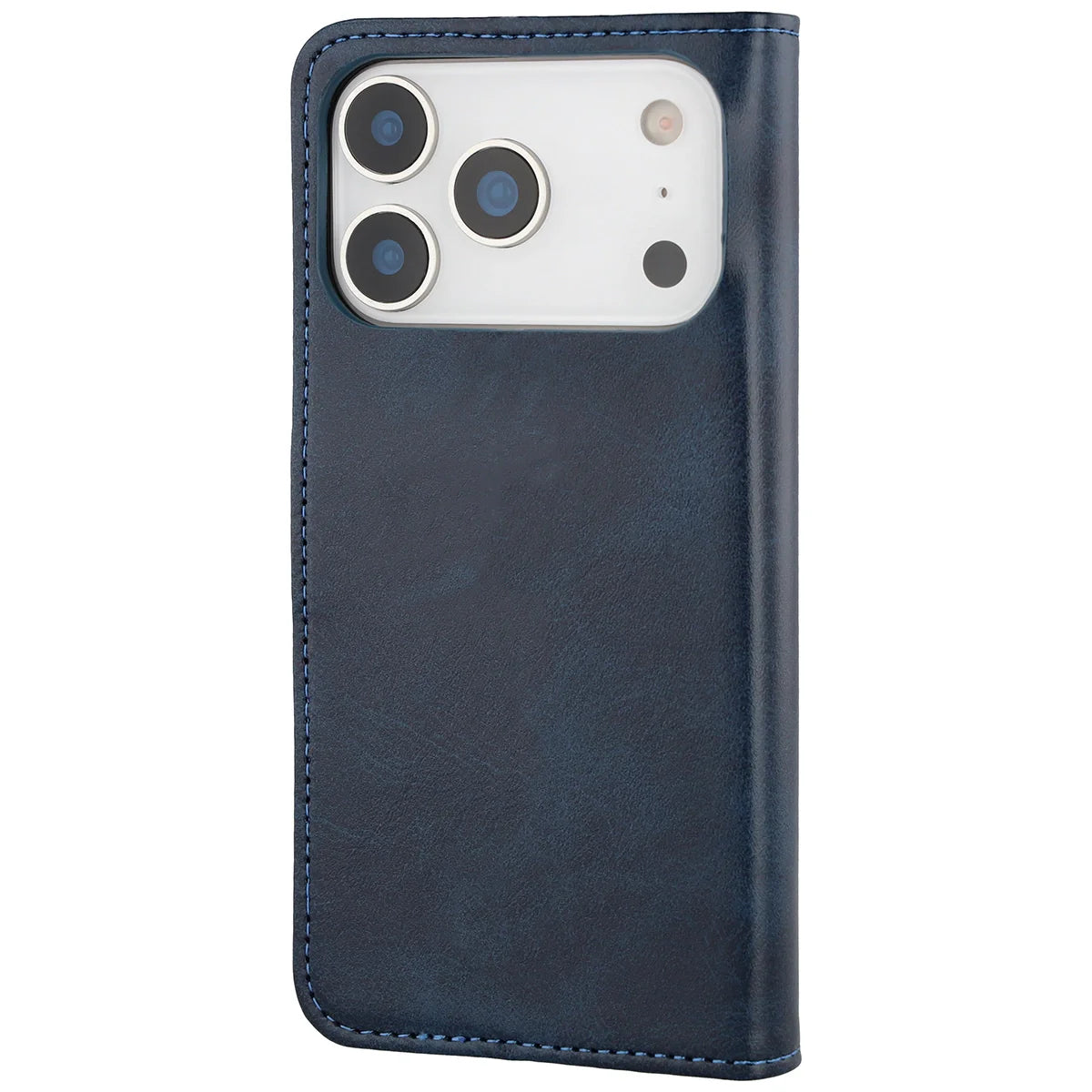 Handyhülle mit Klappe für iPhone 18 Pro / 17 Pro, Bizon Case Pocket, Dunkelblau