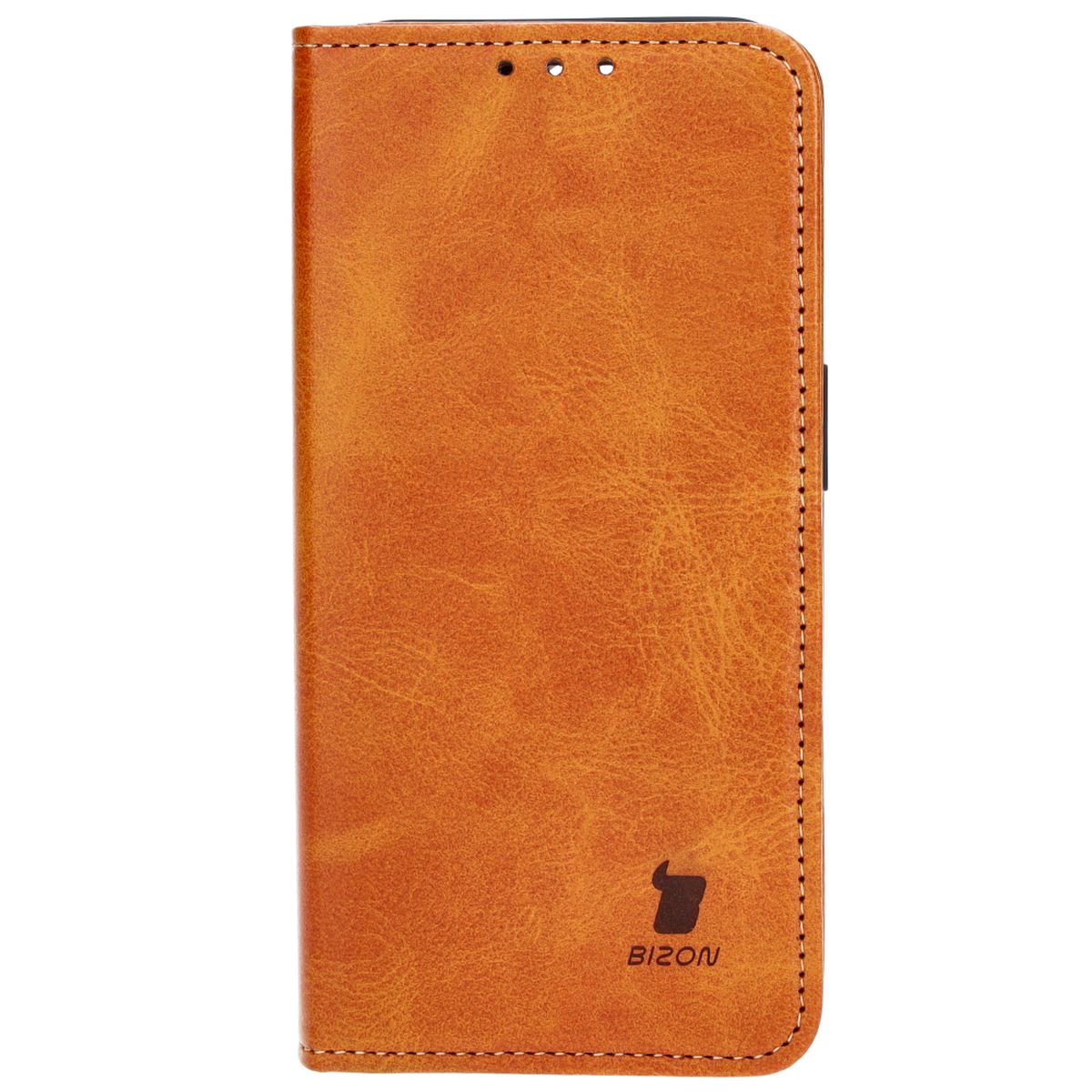 Handyhülle mit Klappe für iPhone 15 Pro, Bizon Case Pocket Pro, Braun