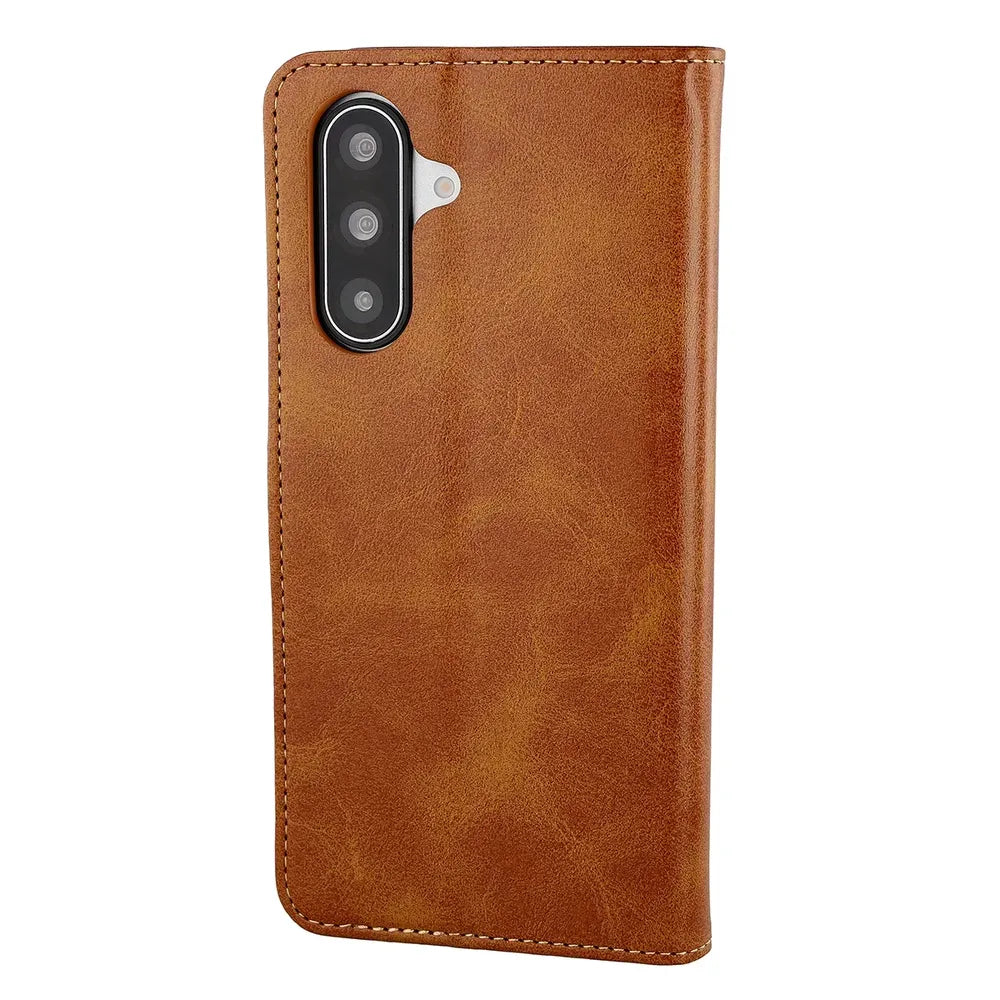 Handyhülle mit Klappe für Galaxy A18 / A17, Bizon Case Pocket, Braun (4/6)