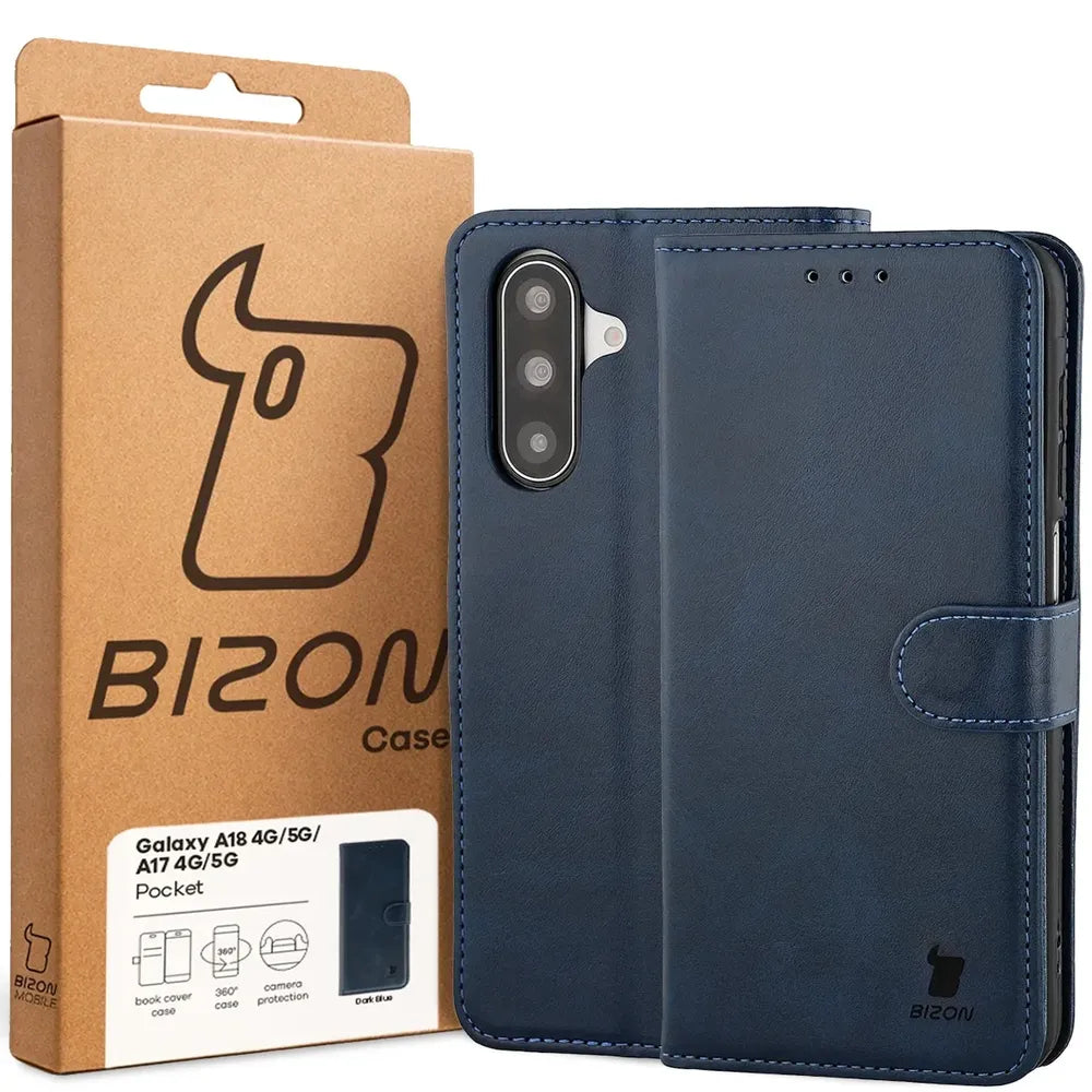 Handyhülle mit Klappe für Galaxy A18 / A17, Bizon Case Pocket, Dunkelblau (6/6)
