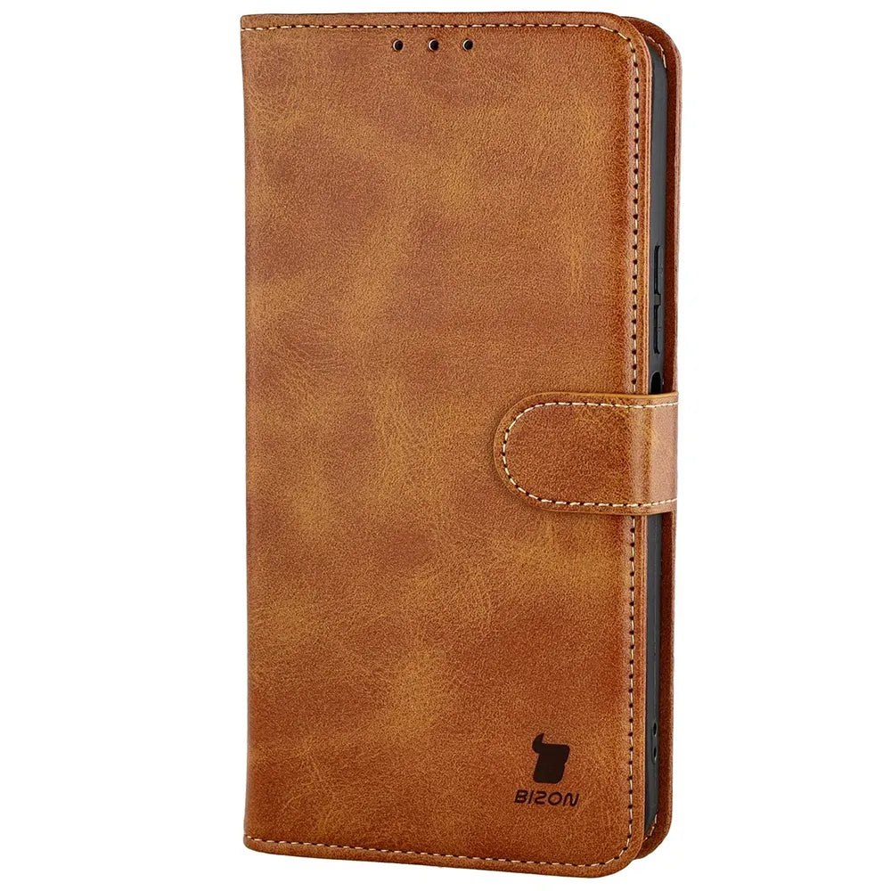 Handyhülle mit Klappe für Xiaomi Redmi 17 4G/5G, Bizon Case Pocket, Braun (3/6)