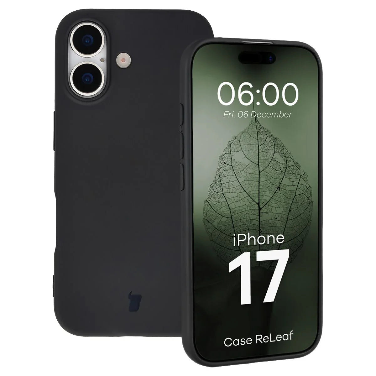 Recycelte Handyhülle Bizon ReLeaf für iPhone 17, Schwarz