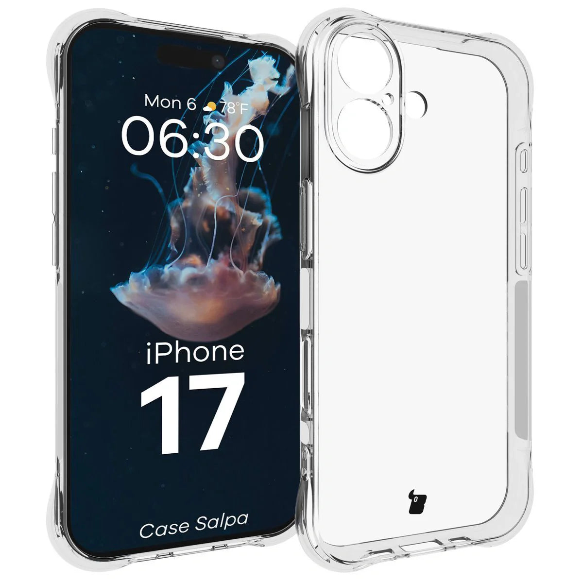 Flexible Handyhülle für iPhone 17, Bizon Case Salpa, Transparent