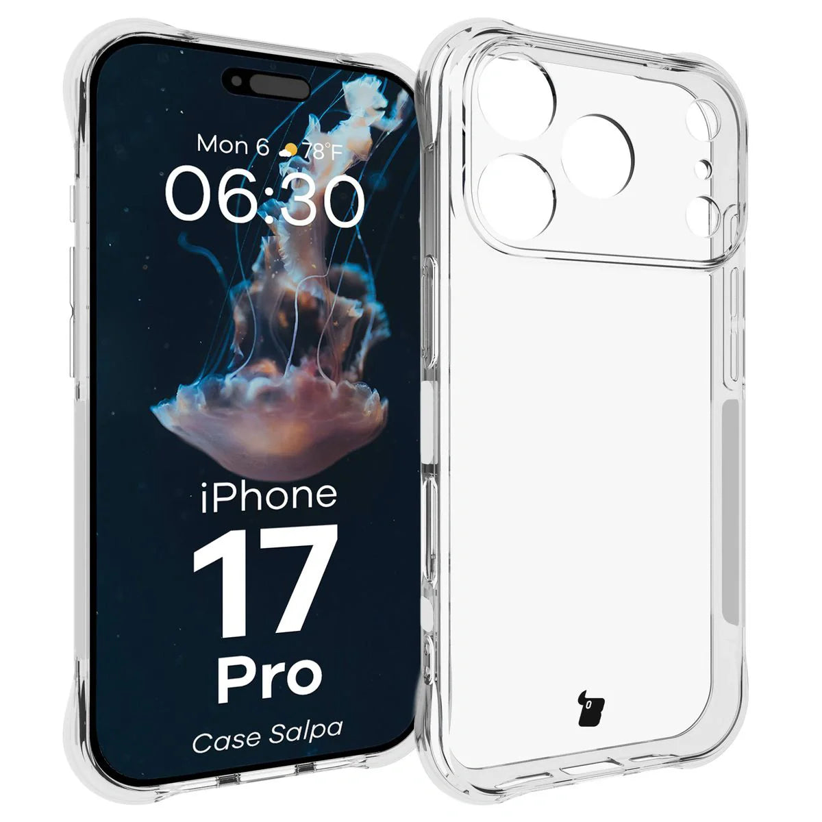 Flexible Handyhülle für iPhone 17 Pro, Bizon Case Salpa, Transparent
