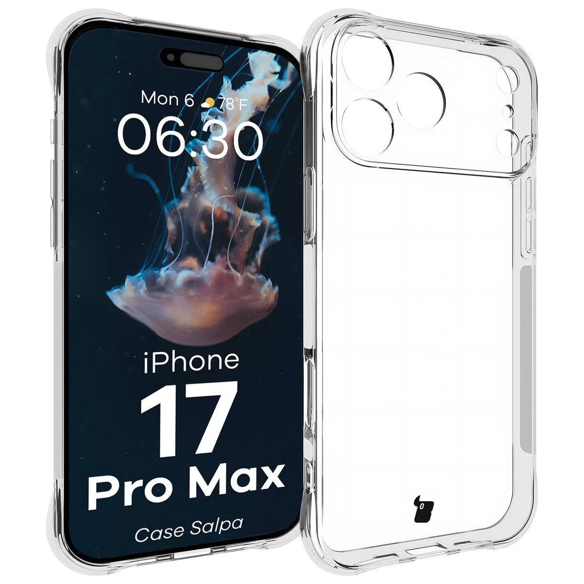 Flexible Handyhülle für iPhone 17 Pro Max, Bizon Case Salpa, Transparent