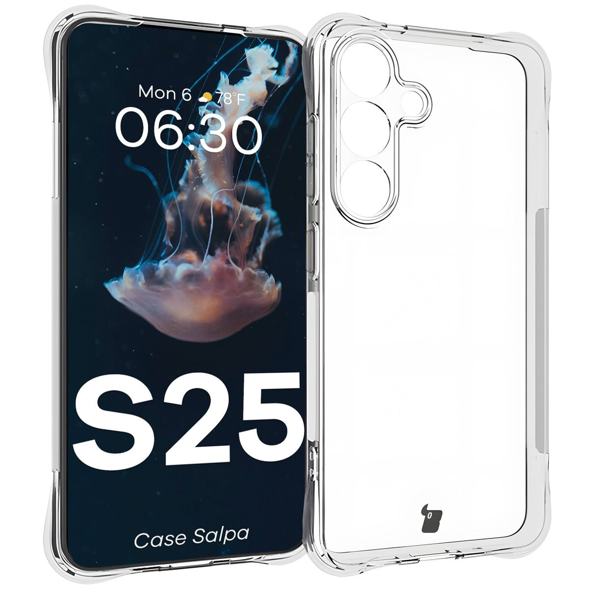 Flexible Handyhülle für Galaxy S25, Bizon Case Salpa, Transparent