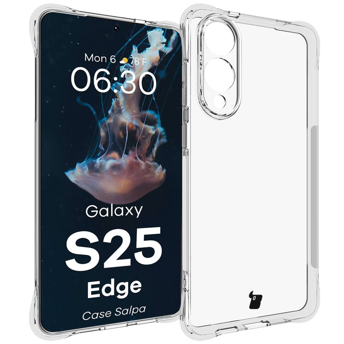 Flexible Handyhülle für Galaxy S25 Edge, Bizon Case Salpa, Transparent