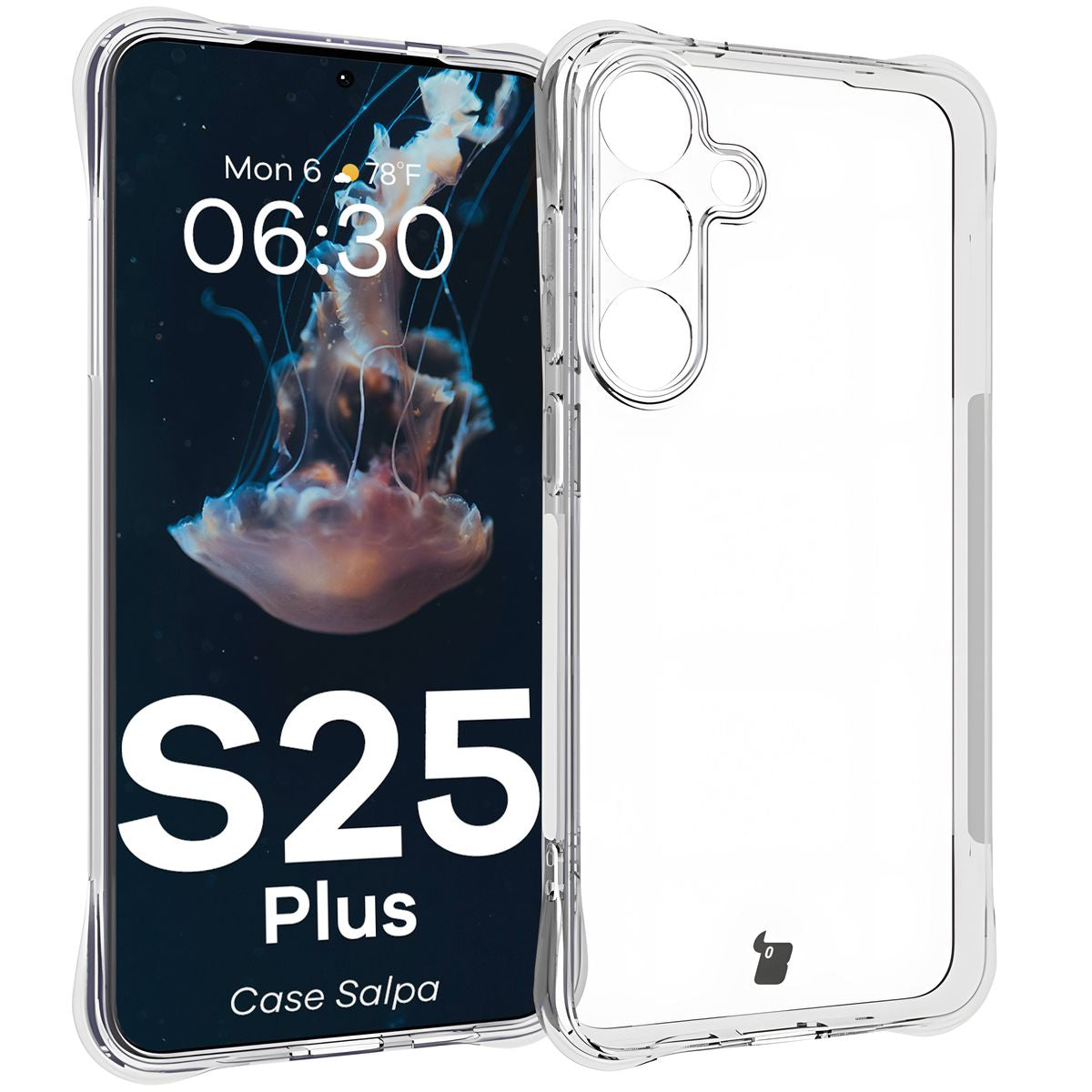 Flexible Handyhülle für Galaxy S25 Plus, Bizon Case Salpa, Transparent