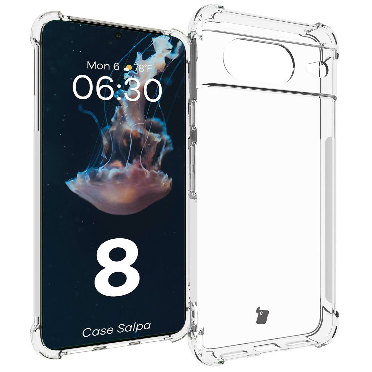 Flexible Schutzhülle für Google Pixel 8, Bizon Case Salpa, Transparent