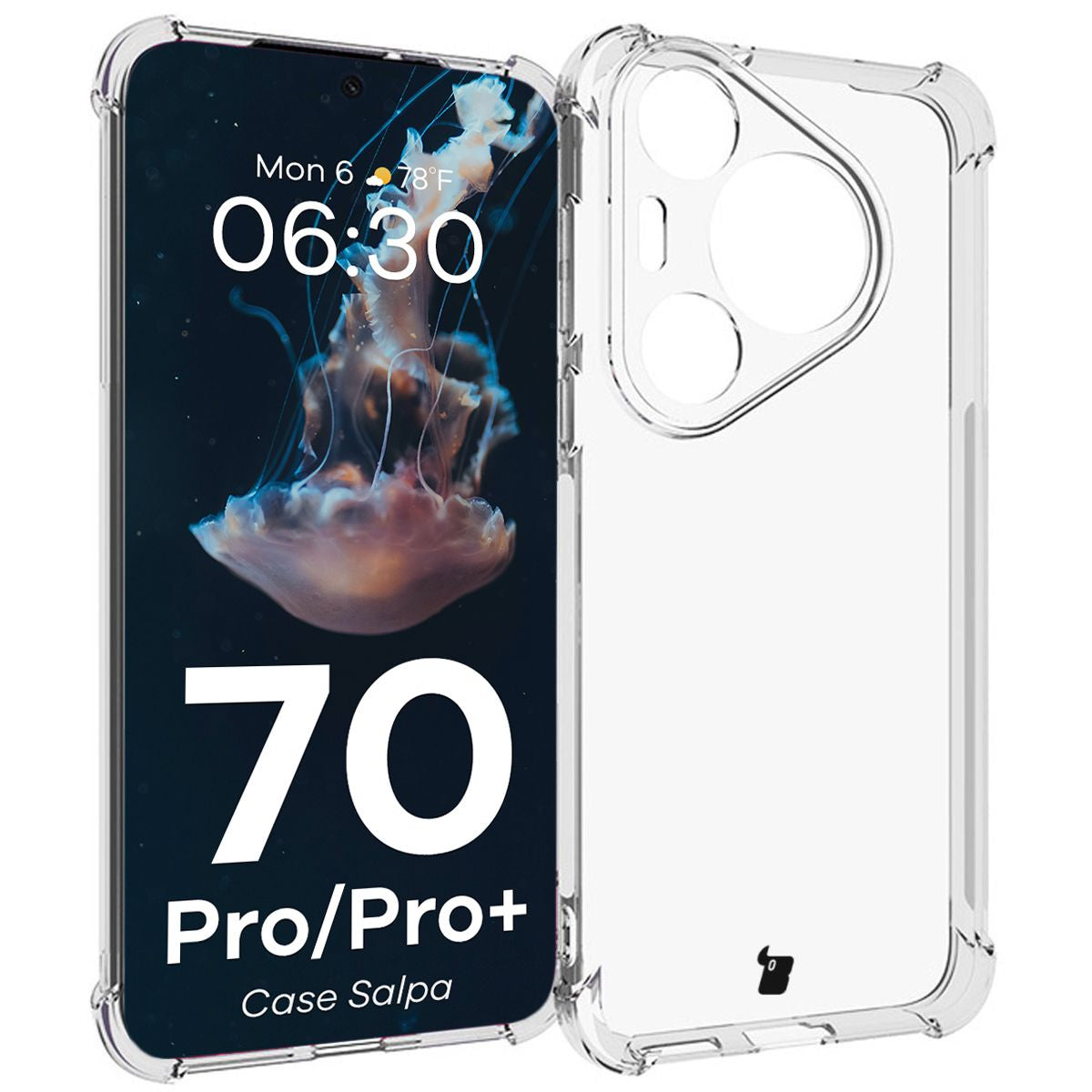 Flexible Handyhülle für Huawei Pura 70 Pro / Pro+, Bizon Case Salpa, Transparent