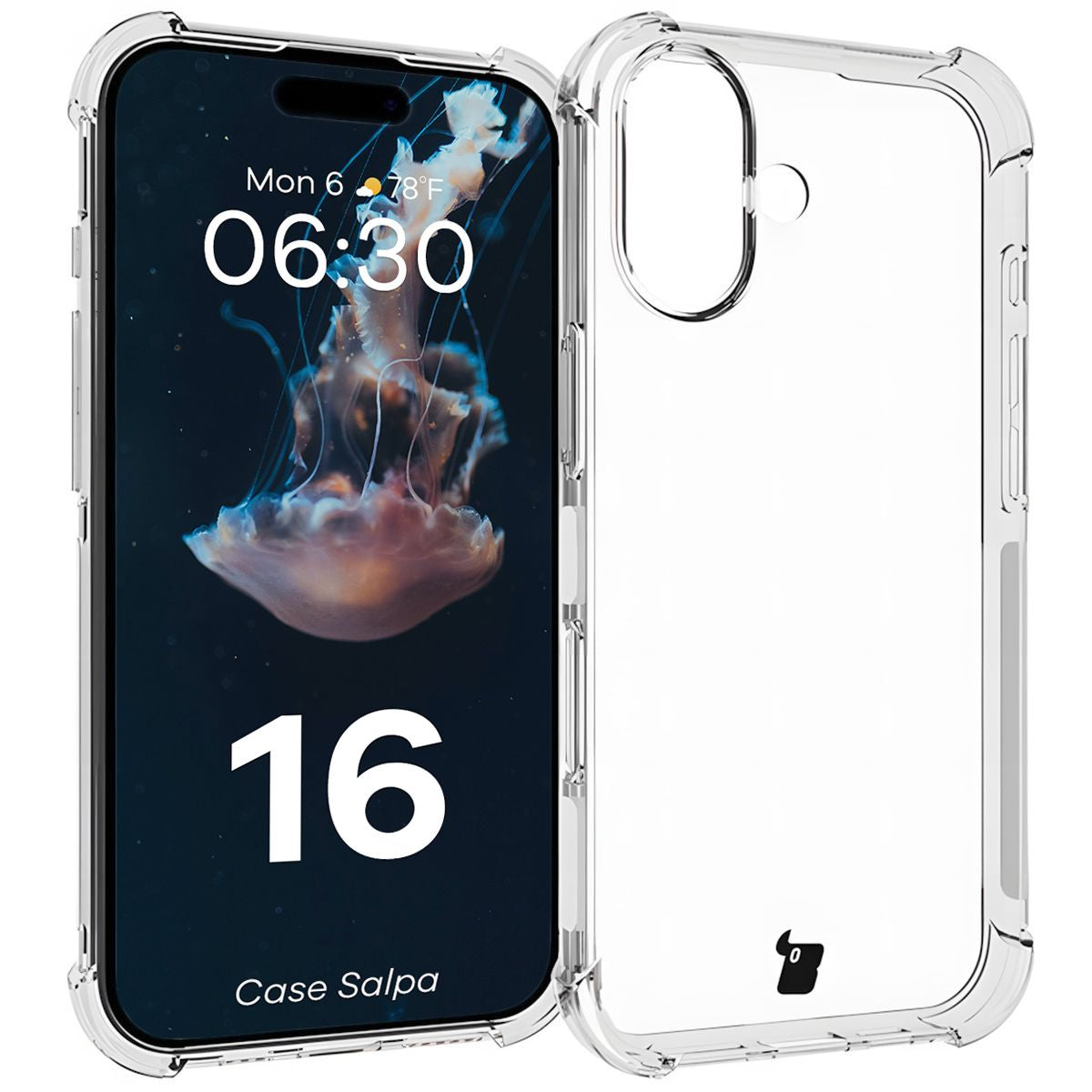 Flexible Handyhülle für iPhone 16, Bizon Case Salpa, Transparent
