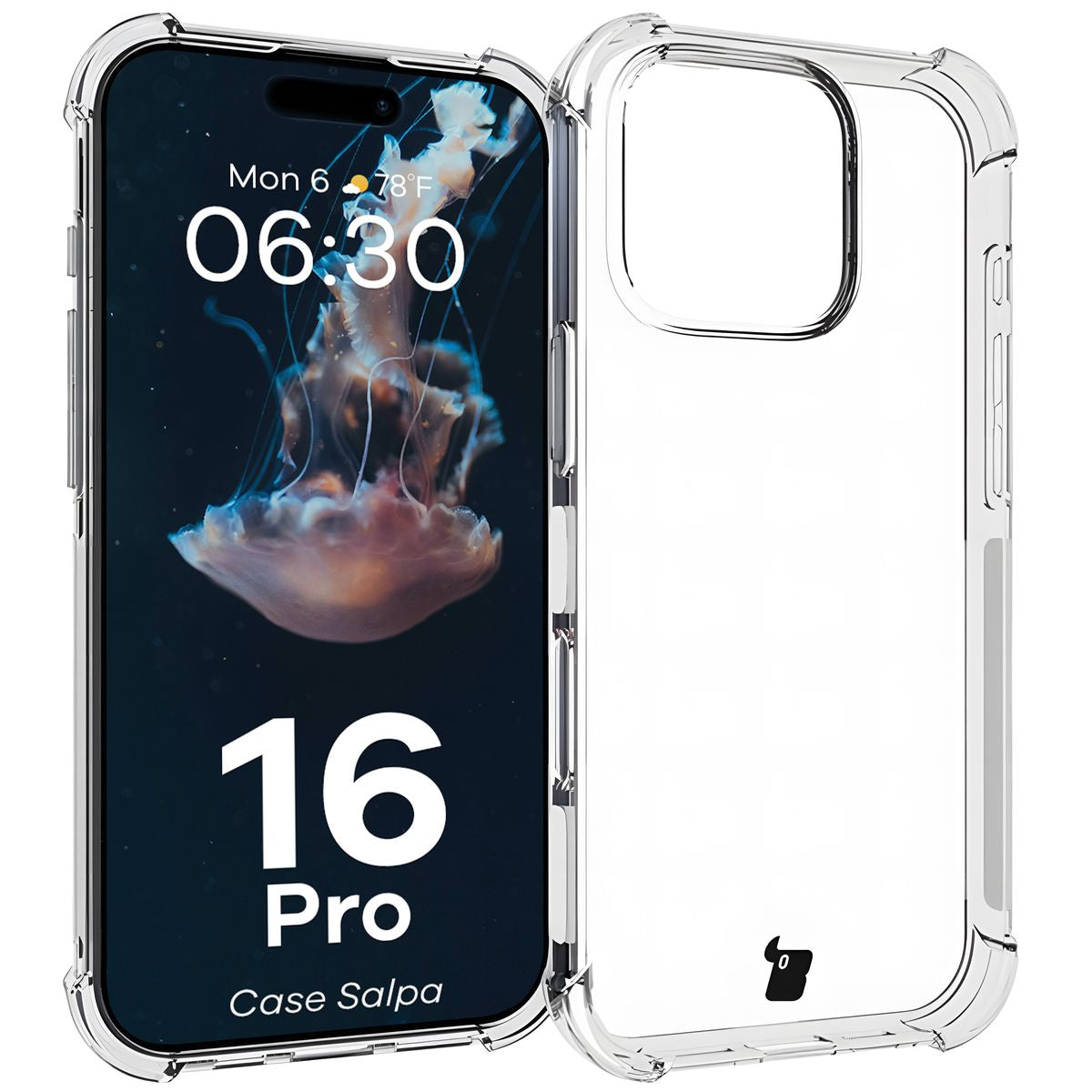 Flexible Handyhülle für iPhone 16 Pro, Bizon Case Salpa, Transparent
