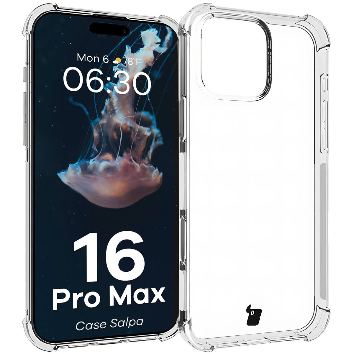Flexible Handyhülle für iPhone 16 Pro Max, Bizon Case Salpa, Transparent