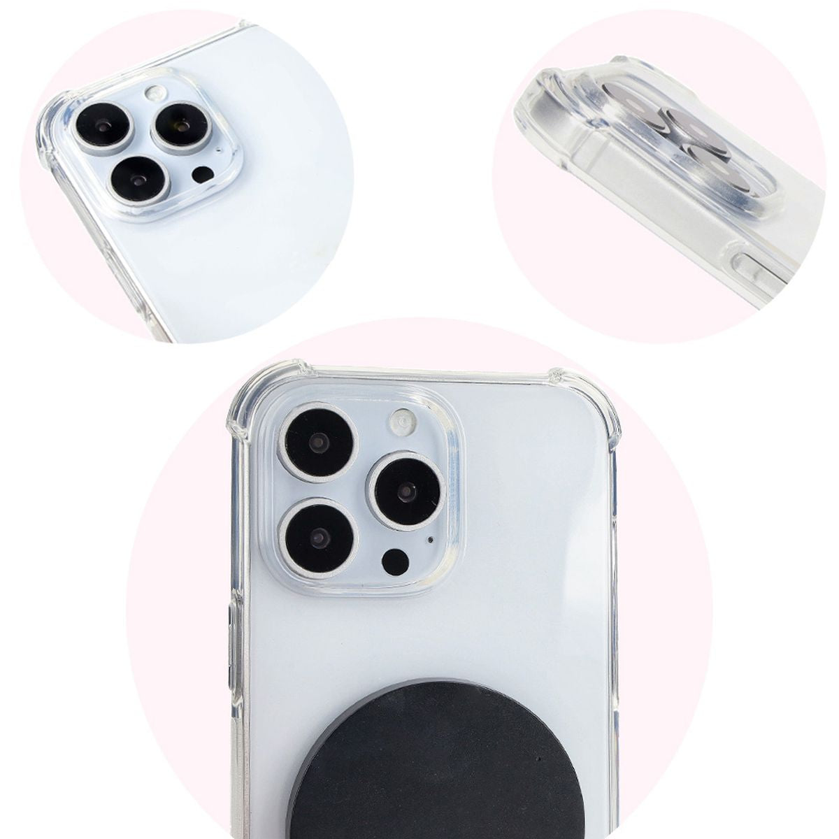 Flexible Handyhülle für iPhone 16 Pro Max, Bizon Case Salpa, Transparent