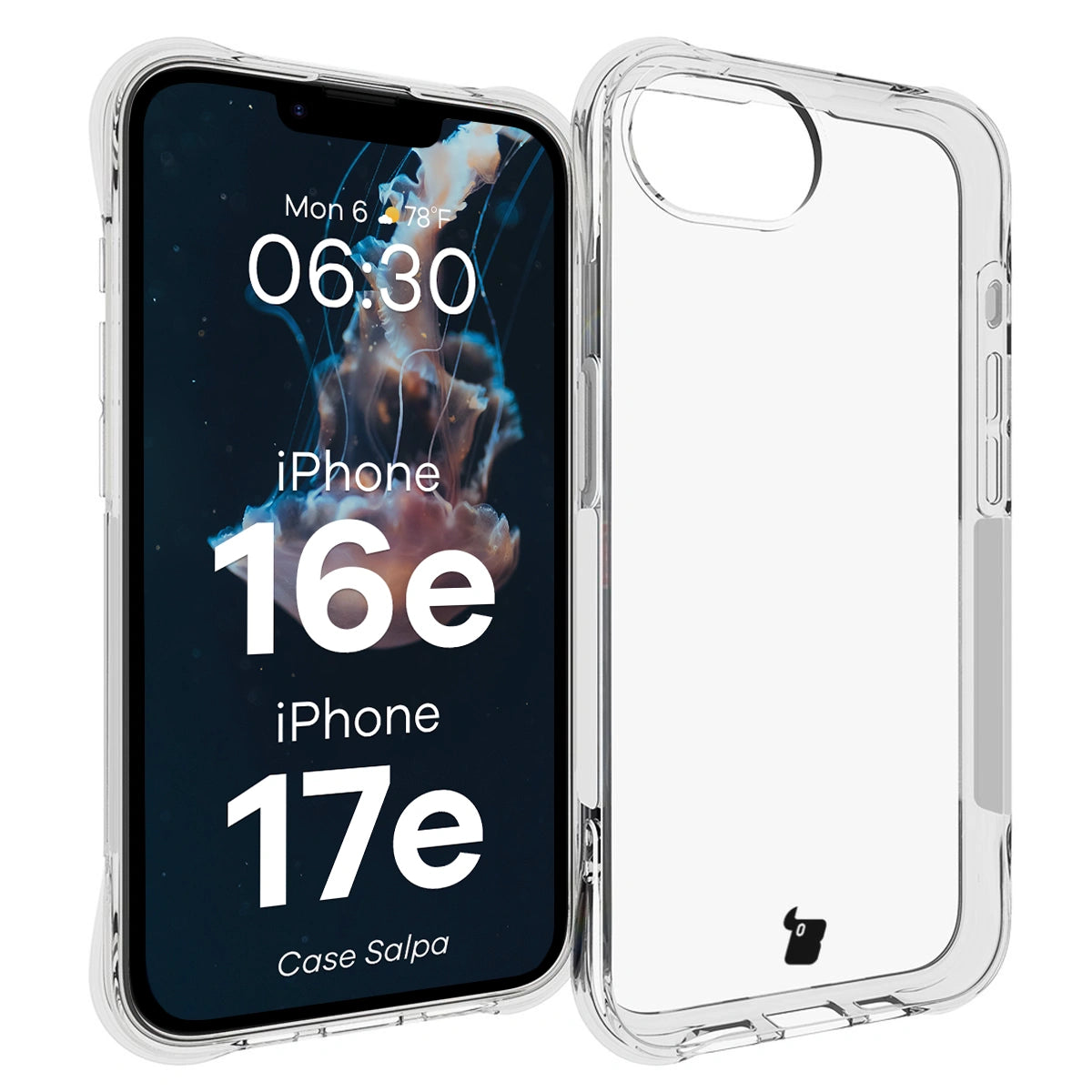 Flexible Handyhülle für iPhone 17e / 16e, Bizon Case Salpa, Transparent